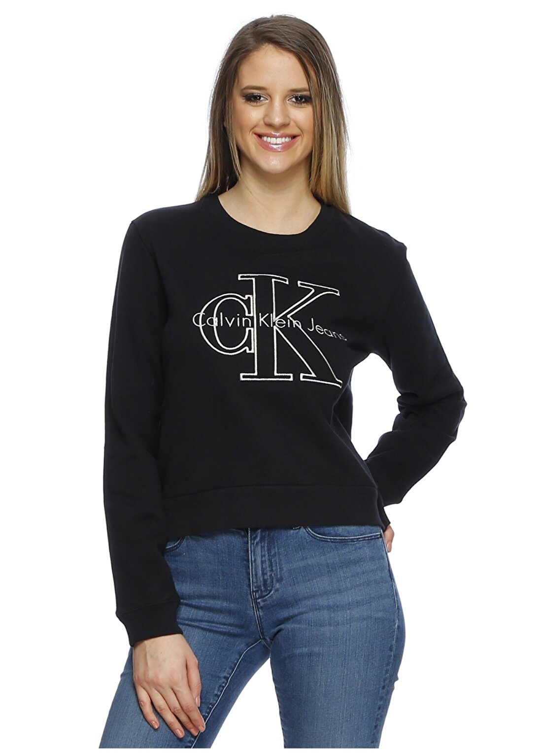 Calvin Klein Jeans Siyah Kadın Sweatshirt J20J205649
