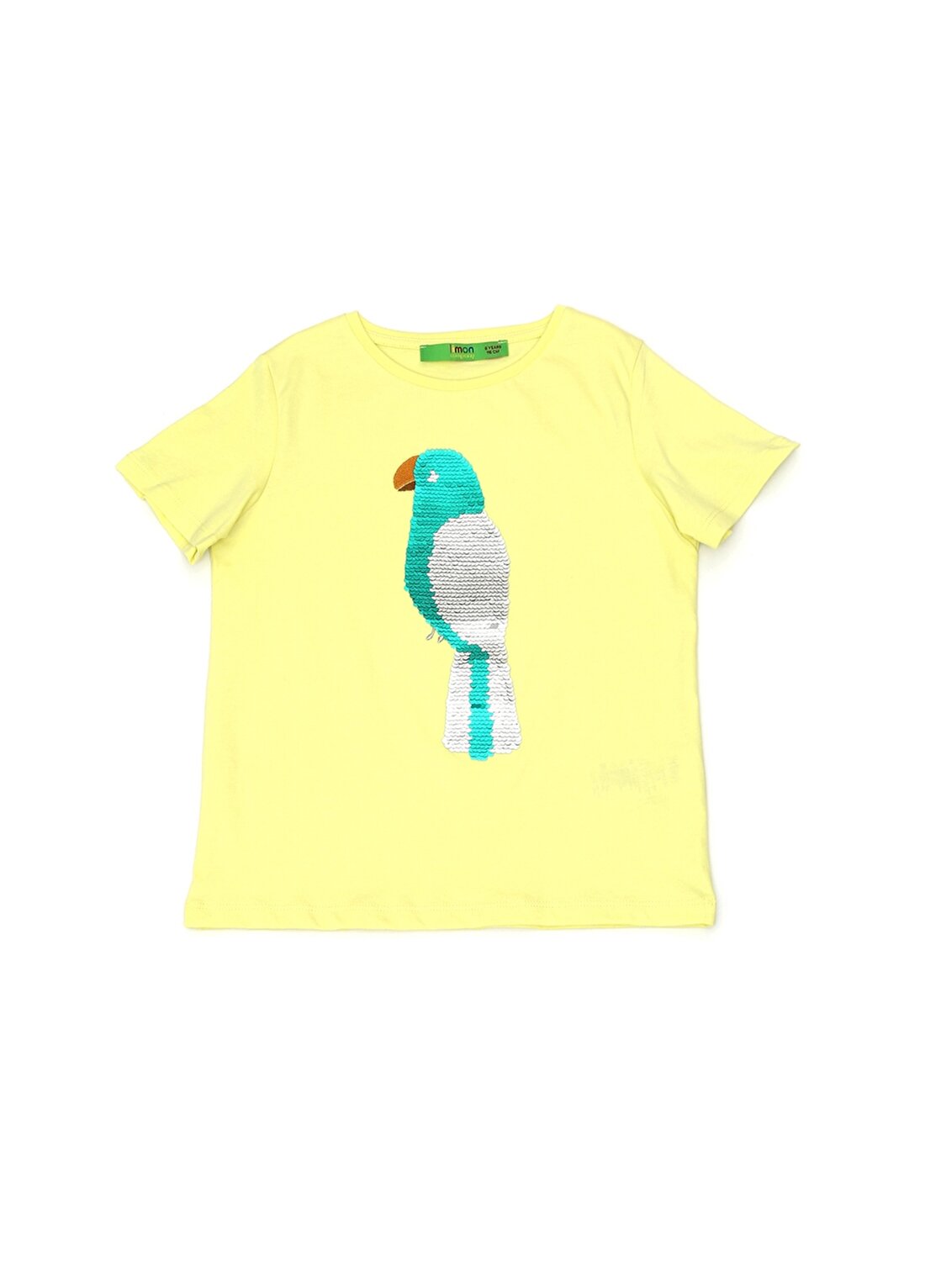 Limon Çift Desenli Pullu Sarı T-Shirt