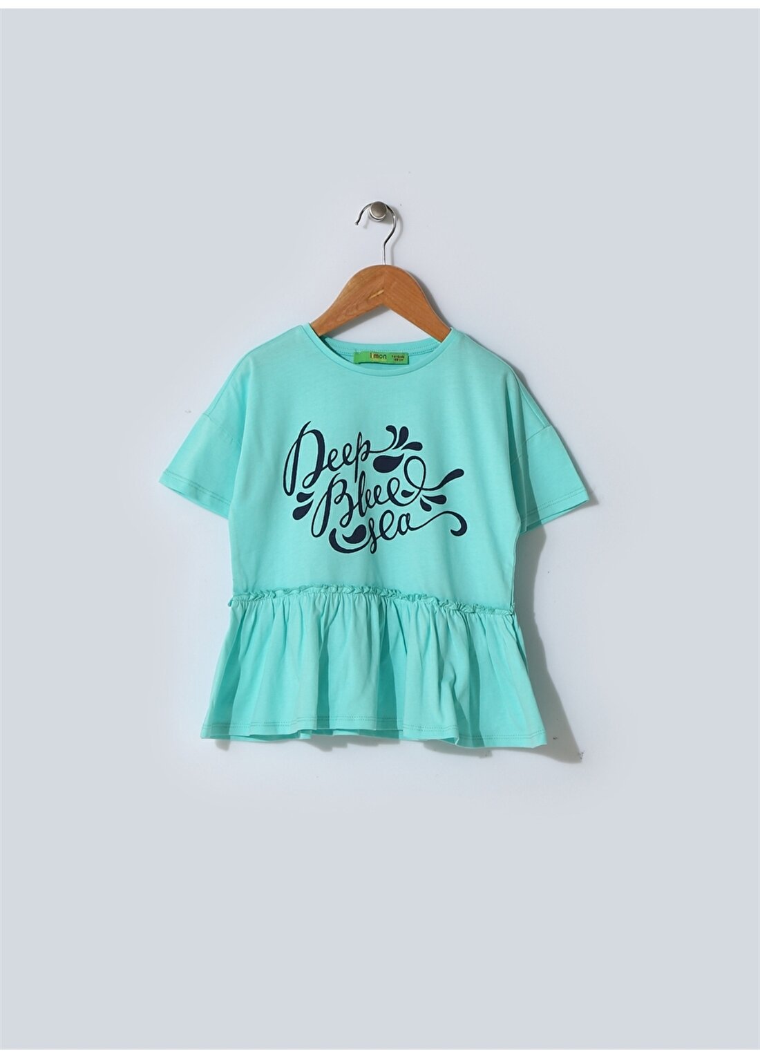 Limon Kız Çocuk Baskılı Turkuaz T-Shirt