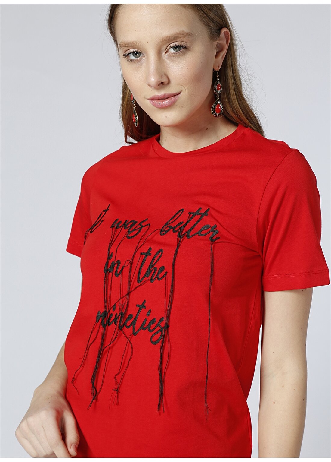 Black Pepper Yazılı Kırmızı T-Shirt