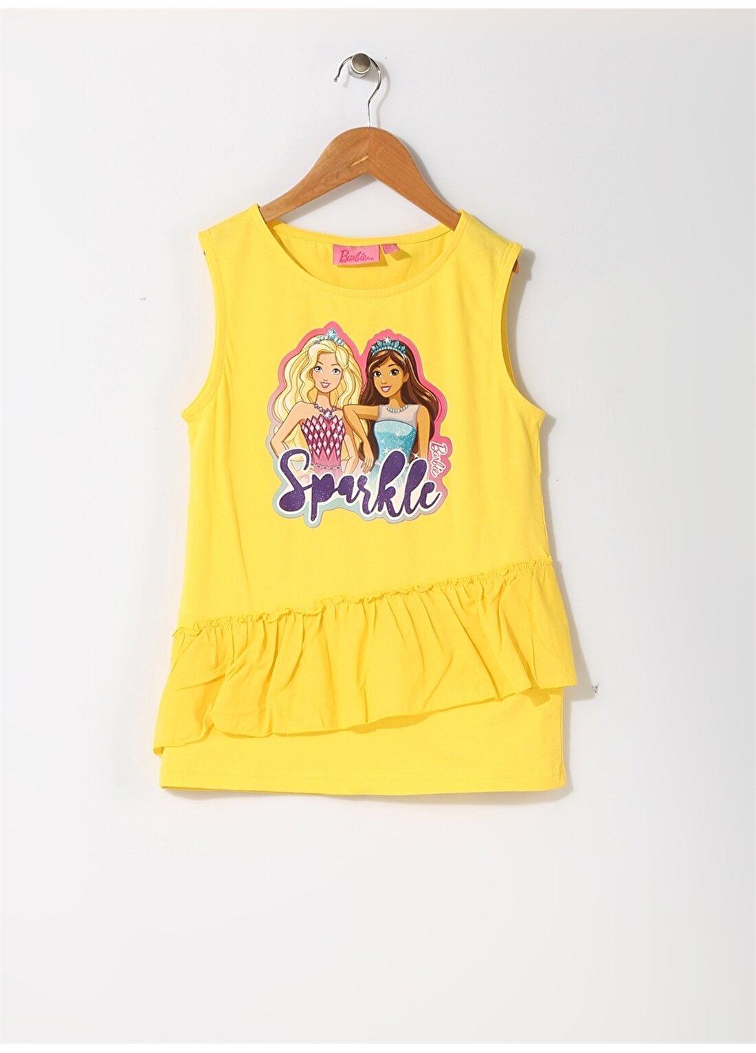 Barbie Çocuk Karakter Baskılı Sarı T-Shırt