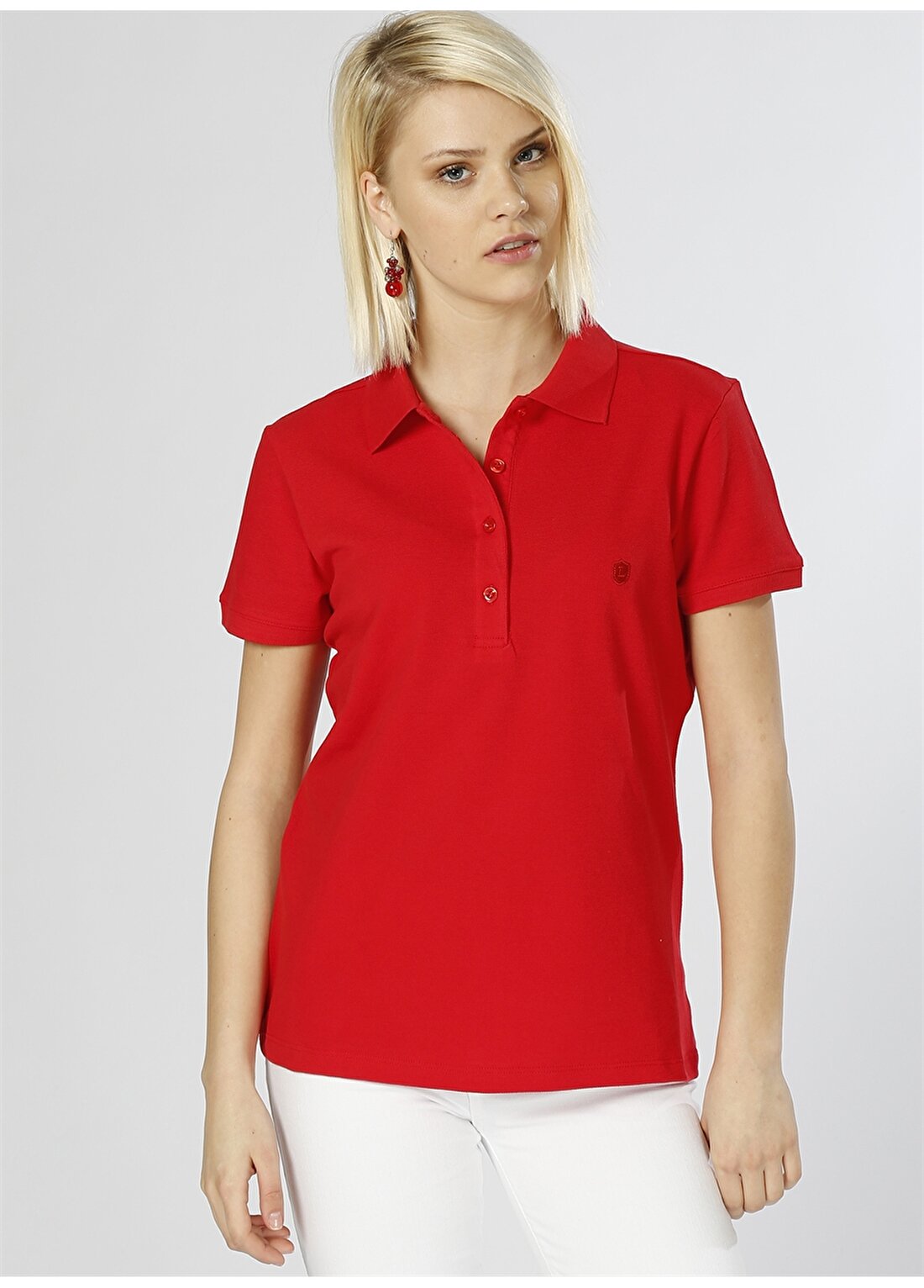 Limon Polo Yaka Basic Kırmızı T-Shirt