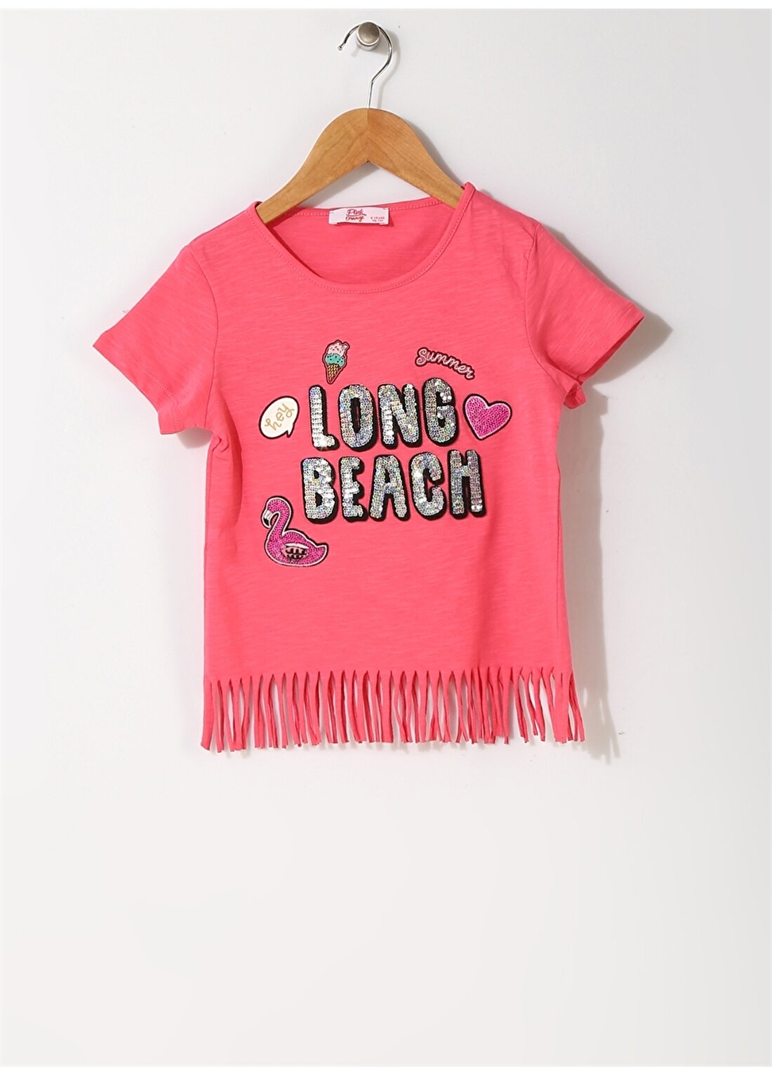 Pink&Orange Çocuk Pullu Pembe T-Shirt