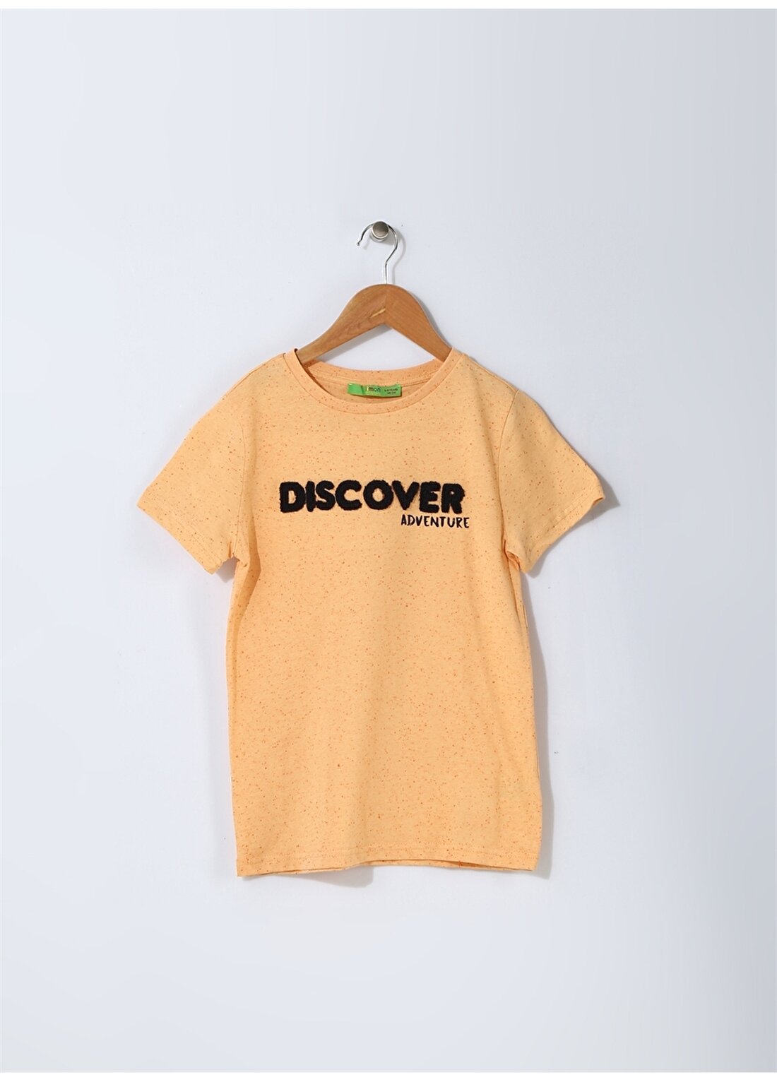 Limon Yazılı Erkek Çocuk Bisiklet Yaka Turuncu T-Shirt