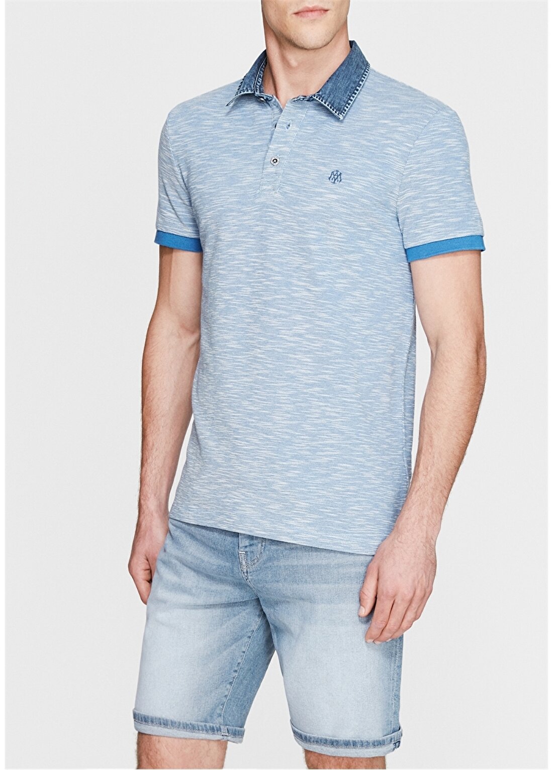 Mavi Dar Düz Mavi Erkek Polo T-Shirt