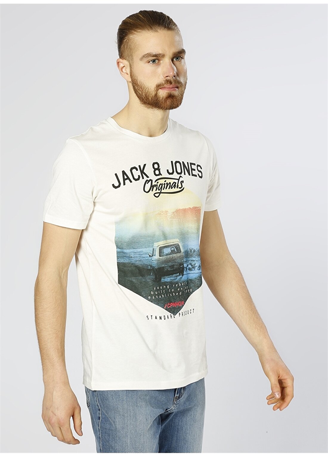 Jack & Jones Baskılı Beyaz T-Shırt