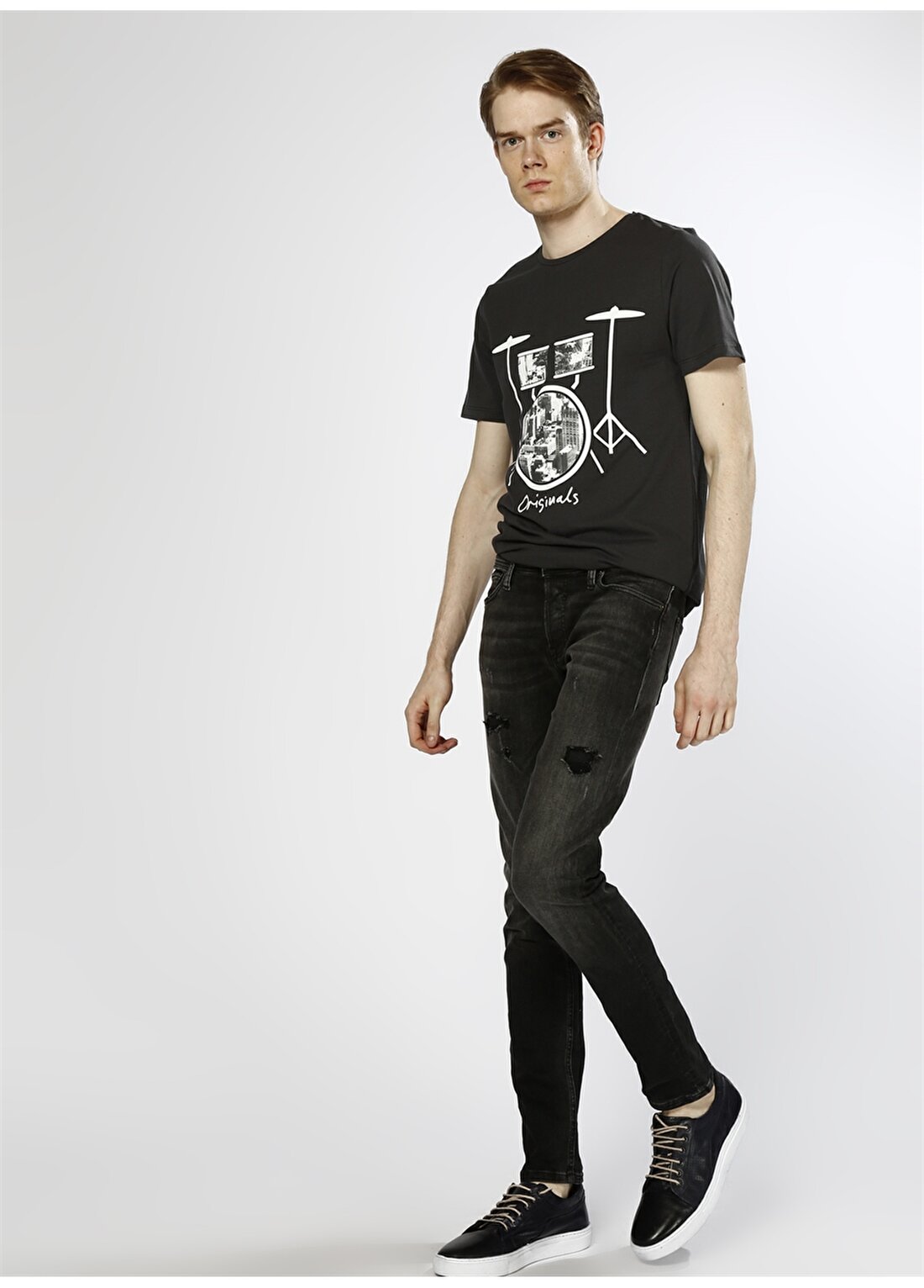 Jack & Jones Eskitme Tasarımlı Siyah Klasik Pantolon