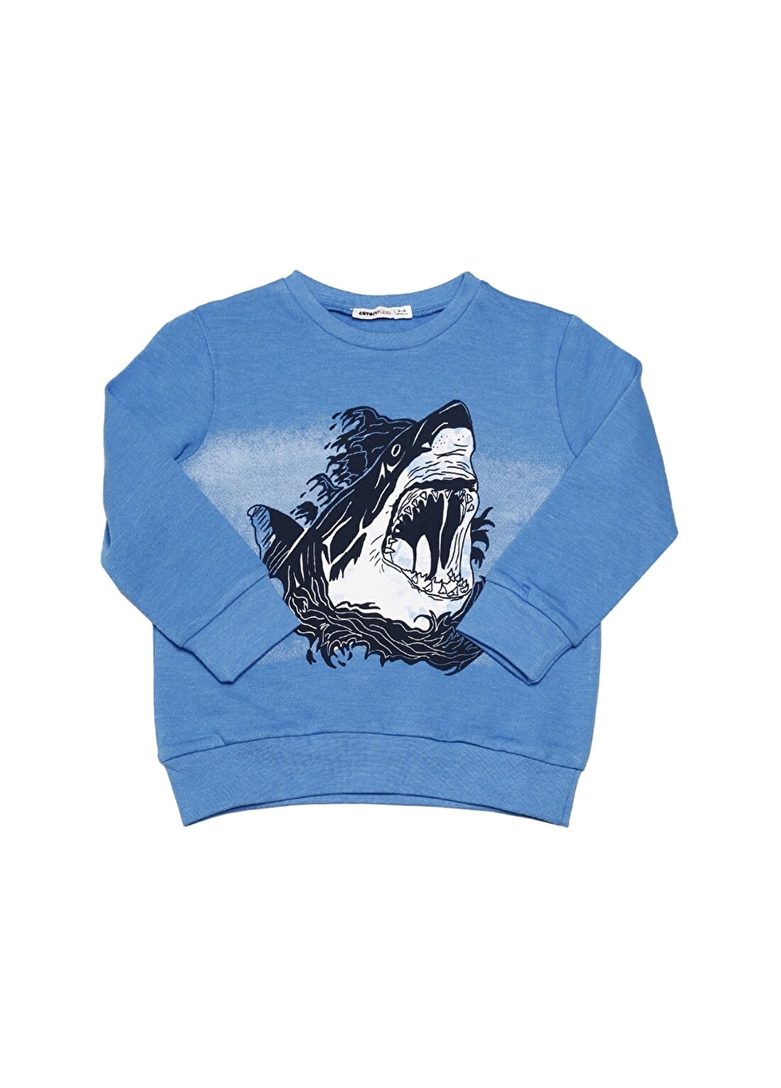 Koton Çocuk Köpek Balığı Baskılı Mavi Sweatshırt