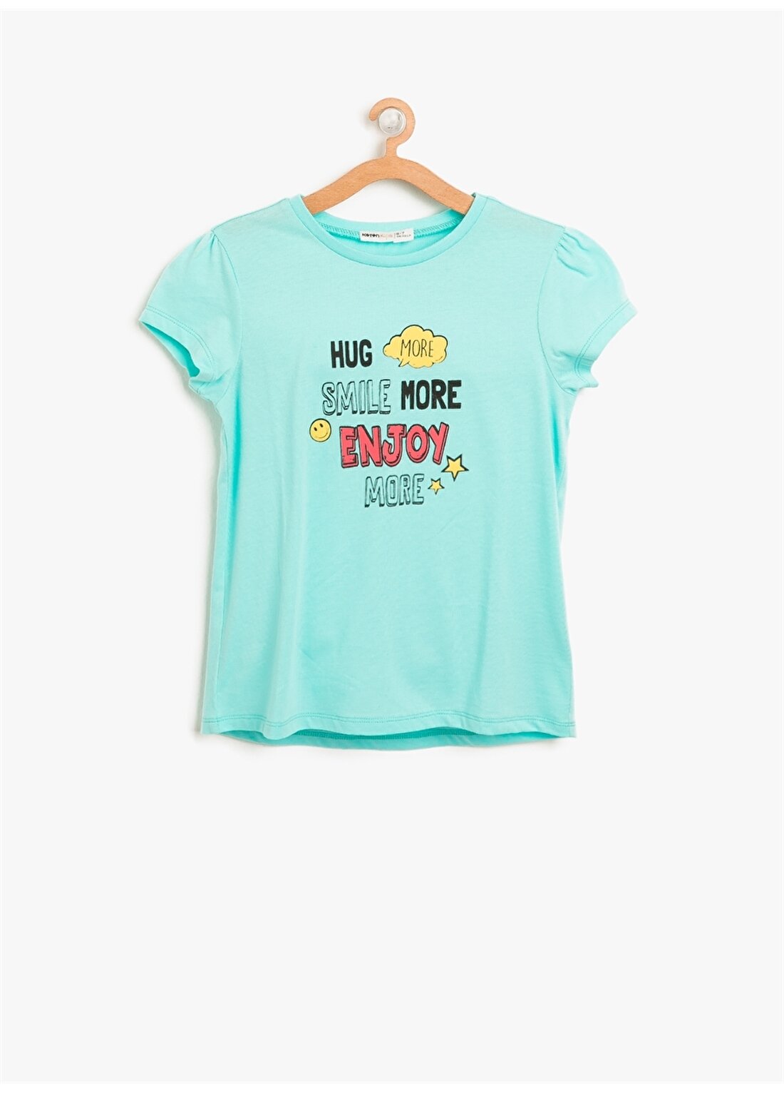 Koton Baskılı Kısa Kollu Yeşil Kız Çocuk T-Shirt