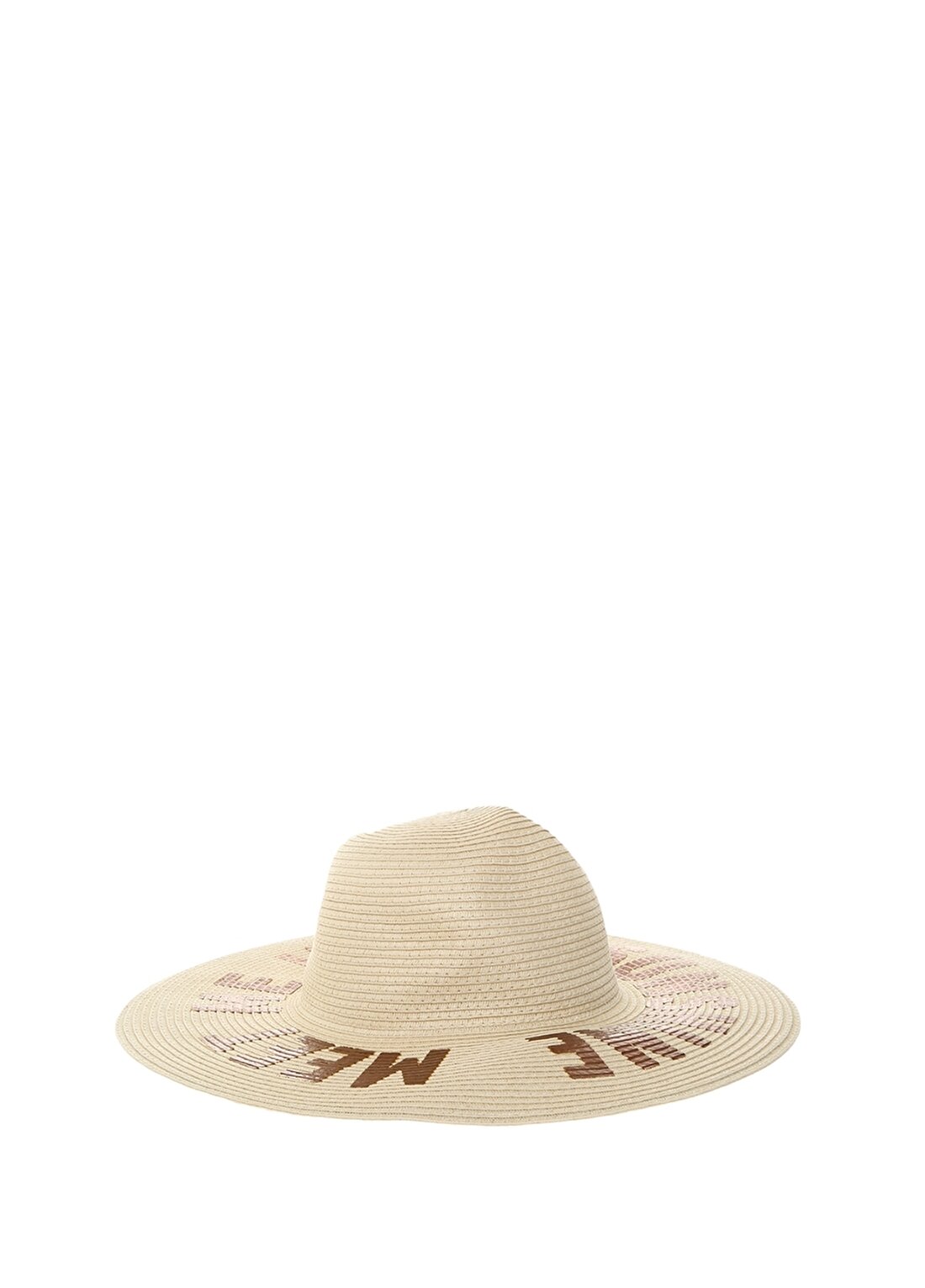 Koton Yazılı Hasır Beyaz Şapka