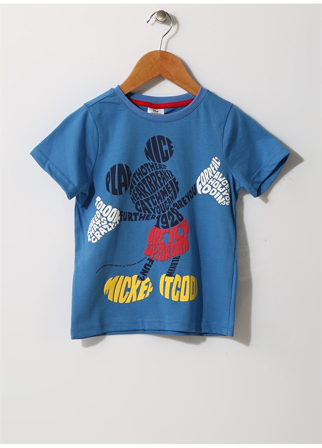 Limon Erkek Çocuk Yazılı Bisiklet Yaka Mavi T-Shirt
