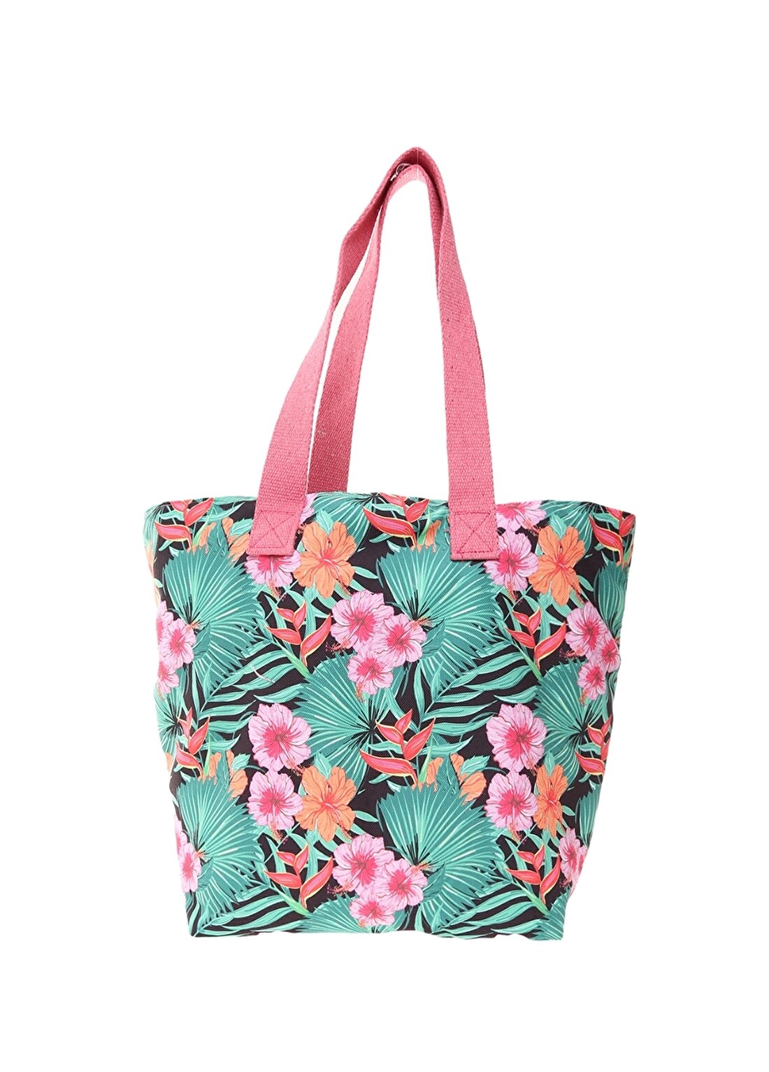 T-Box Kadın Çiçek Desenli Renkli Plaj Çantası