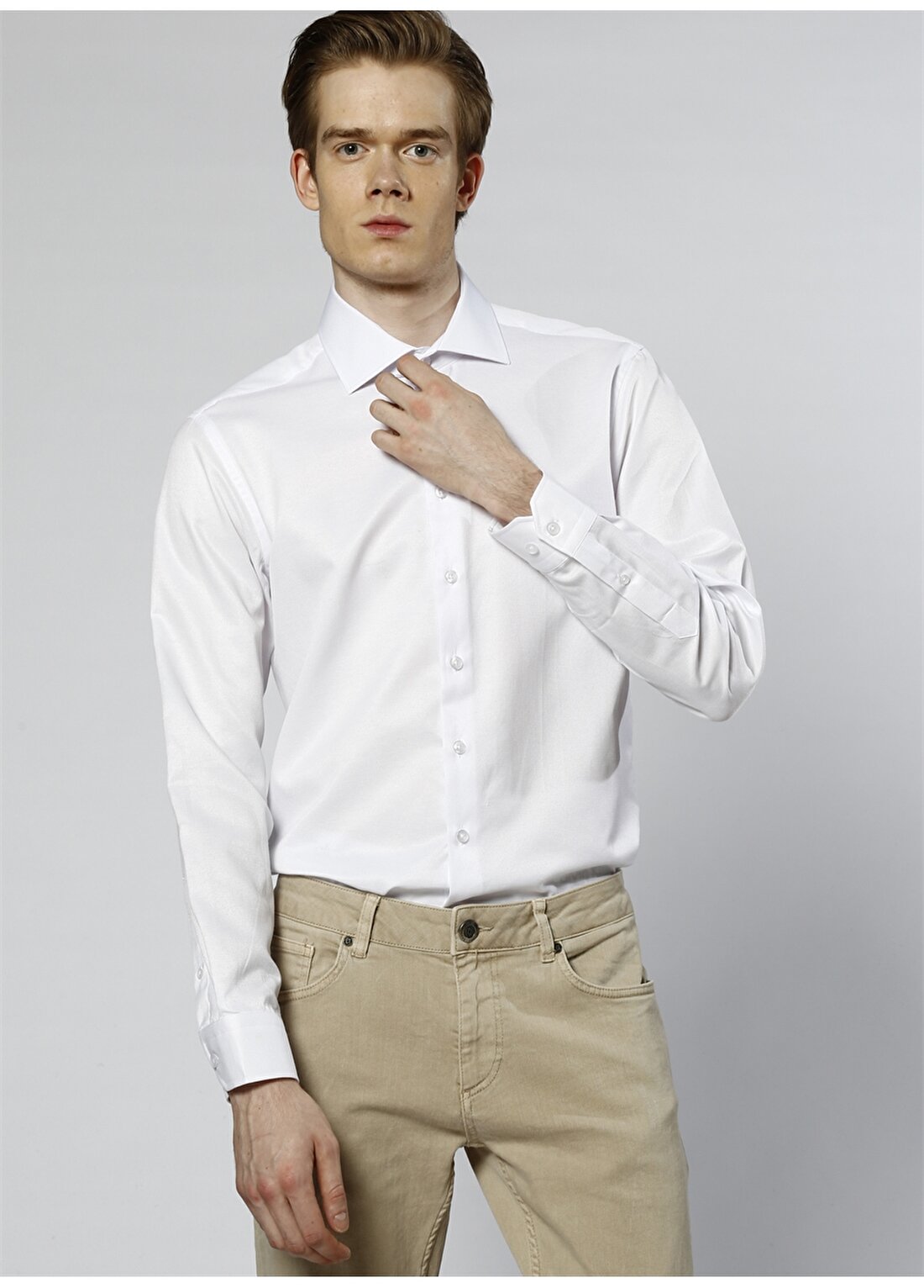 George Hogg Beyaz Modern Fit Gömlek