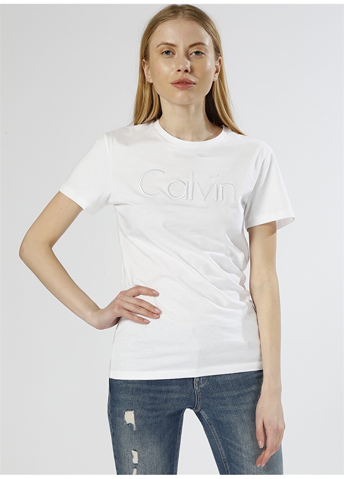 Calvin Klein Jeans Beyaz Kadın T-Shirt J20J206587