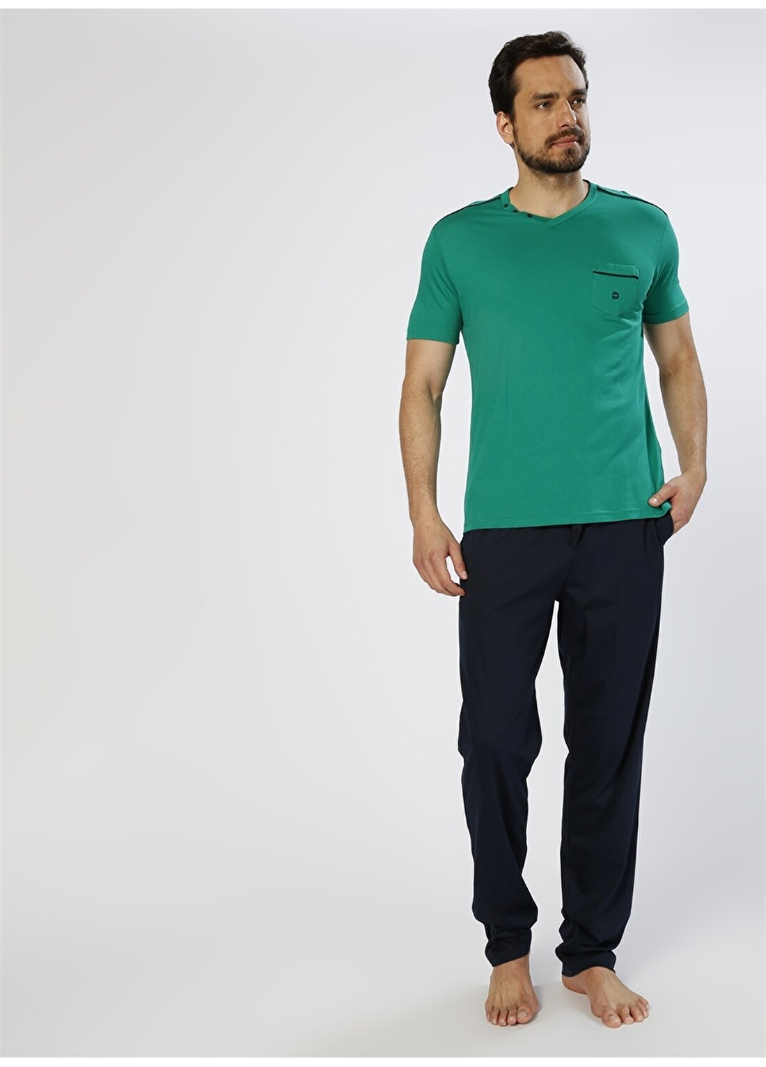 Dagi Yeşil - Lacivert 2'Li Pijama Takımı
