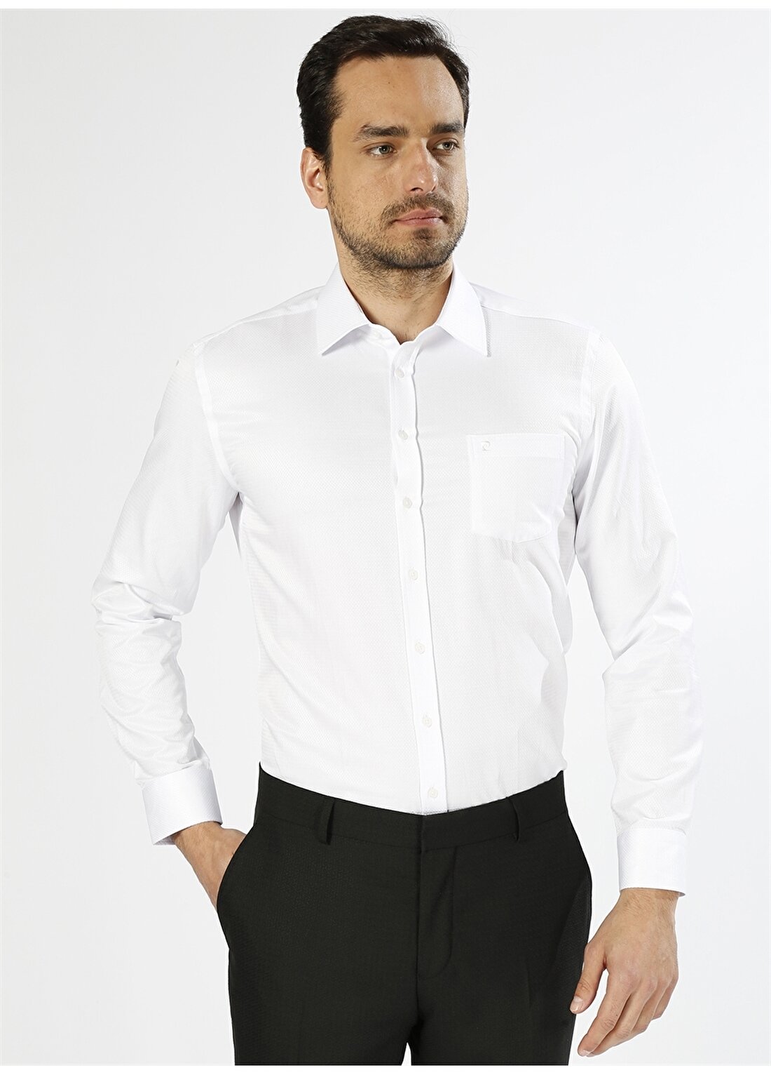 Pierre Cardin Desenli Beyaz Gömlek