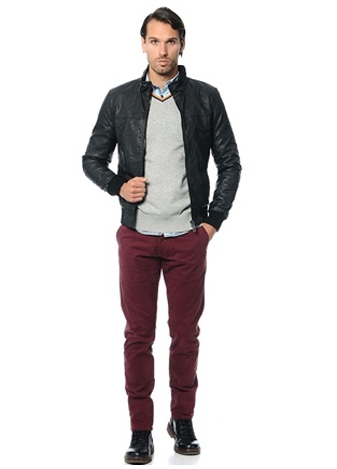 Jack & Jones Bordo Erkek Denim Pantolon 12069124 BOLTON