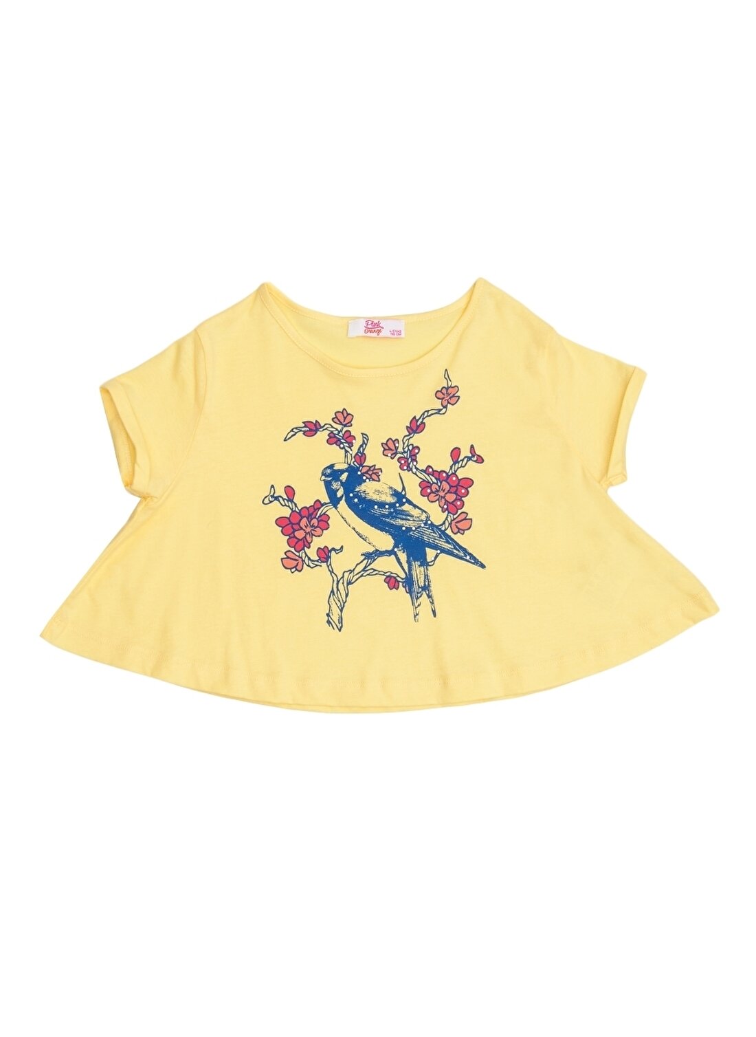 Pink&Orange Sarı Baskı Desenli Kız Çocuk T-Shirt