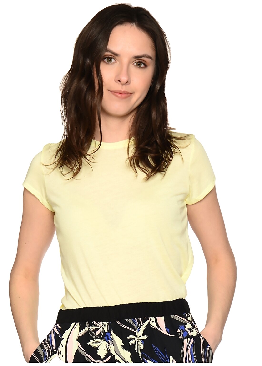 Black Pepper 2053 Sarı Kadın T-Shirt