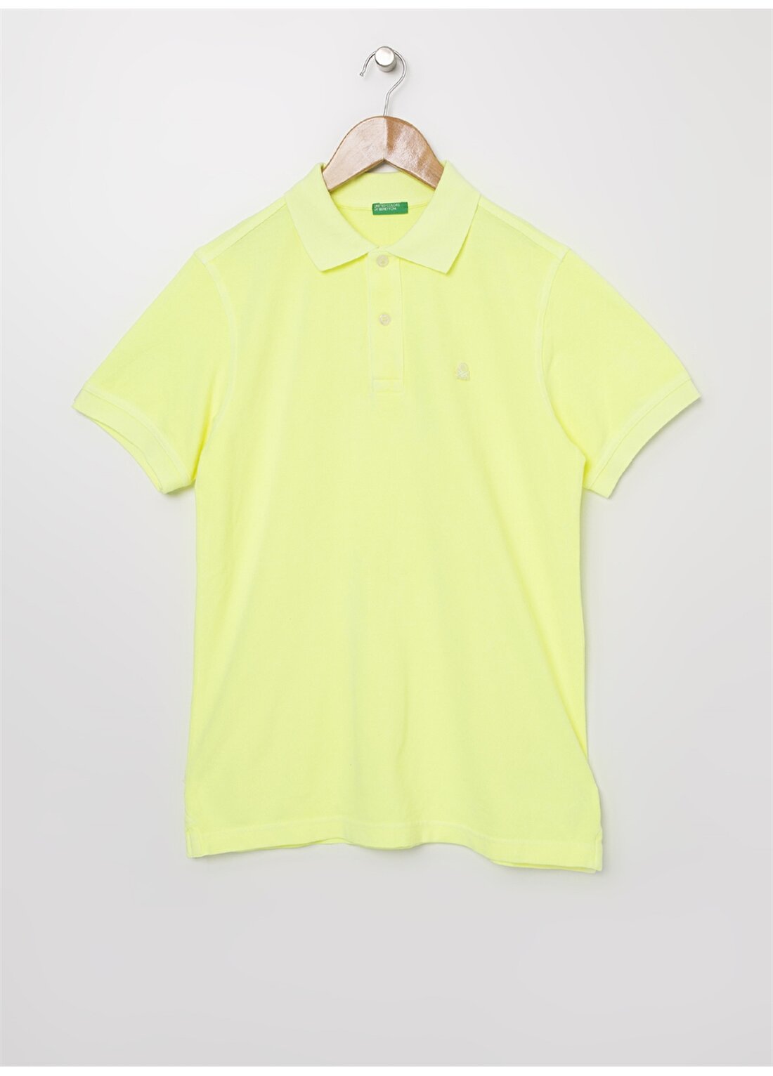 Benetton Erkek Çocuk Polo Yaka Neon Sarı T-Shirt
