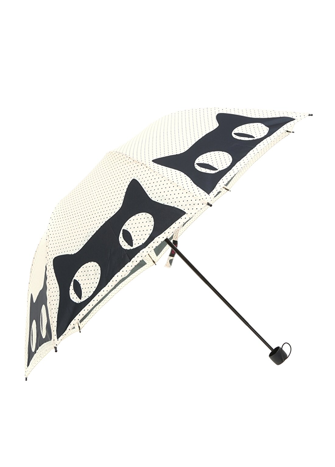 T-Box Puantiyeli Siyah - Beyaz Şemsiye