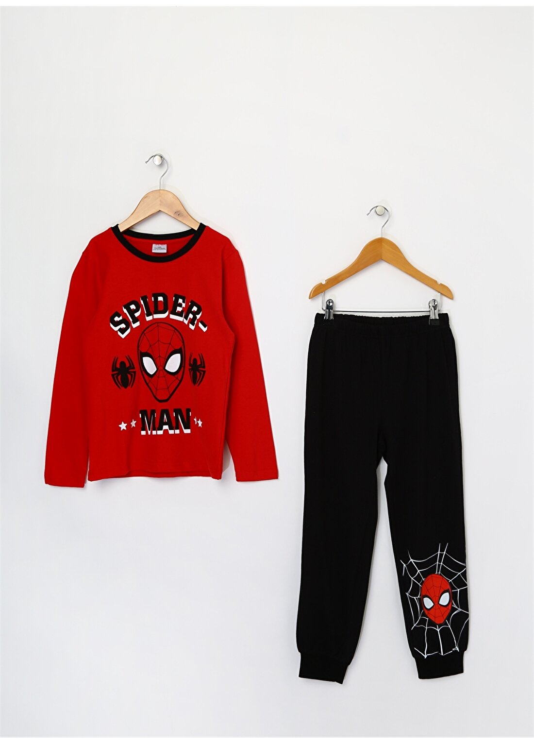 Limon Erkek Çocuk Spider-Man Baskılı Kırmızı-Siyah Pijama Takımı