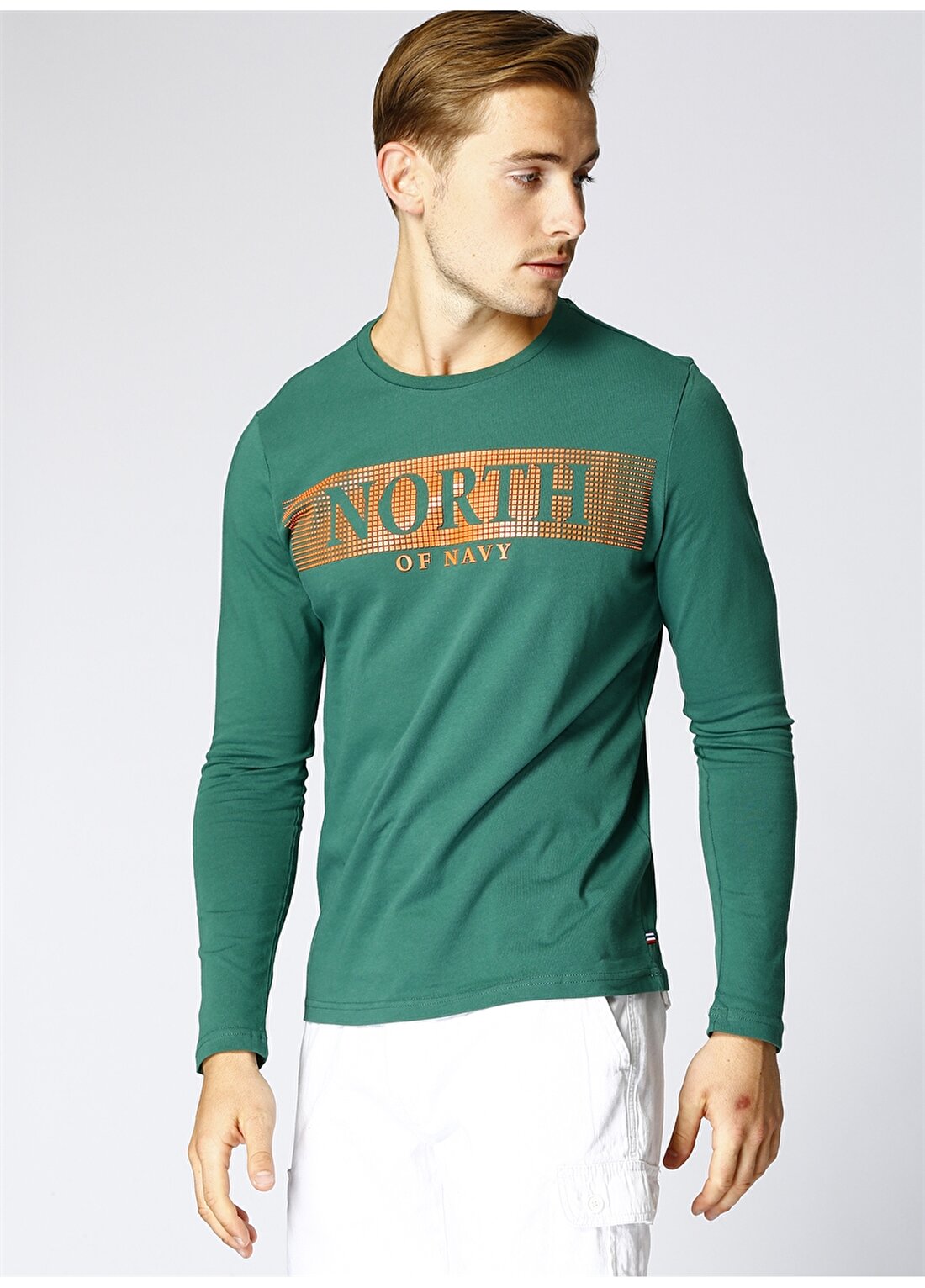 North Of Navy Erkek Bisiklet Yaka Yeşil T-Shirt