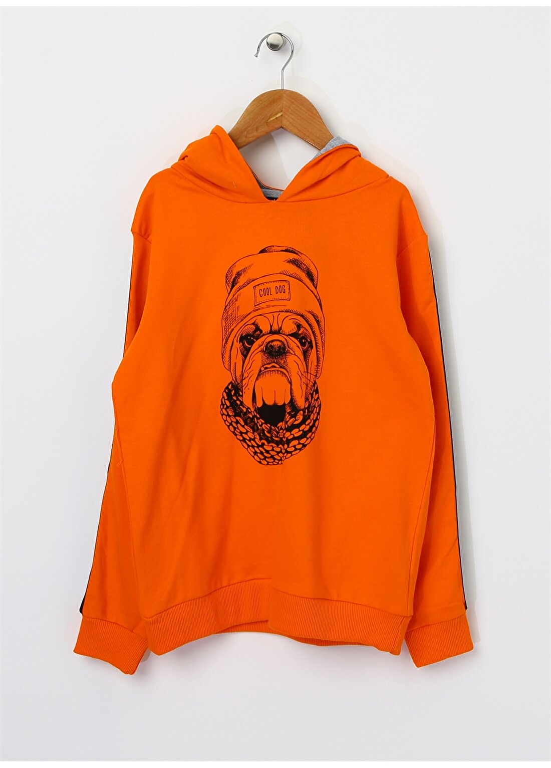 Funky Rocks Erkek Çocuk Köpek Baskılı Turuncu Sweatshirt