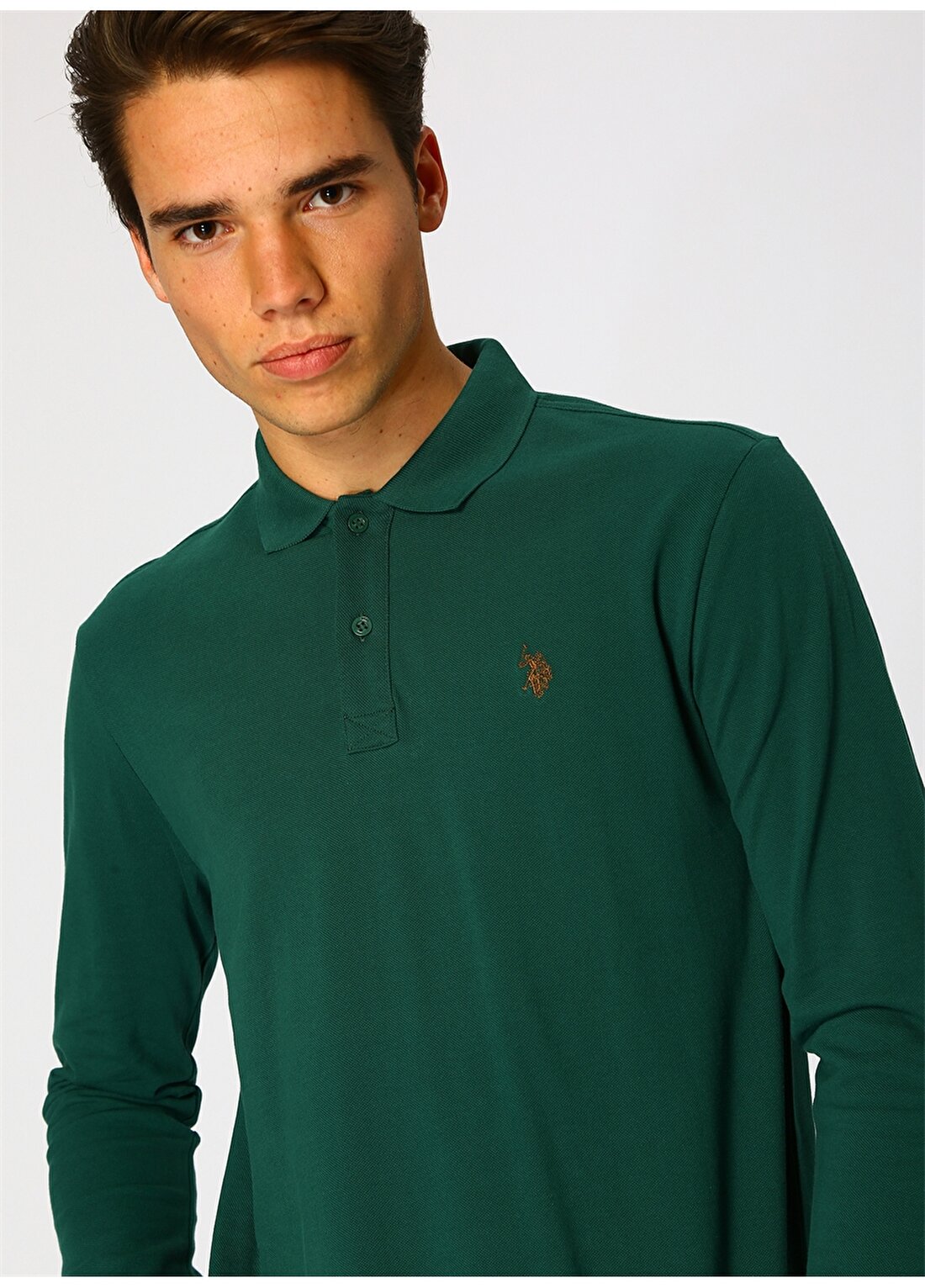 U.S. Polo Assn. Polo Yaka Yeşil Sweatshirt