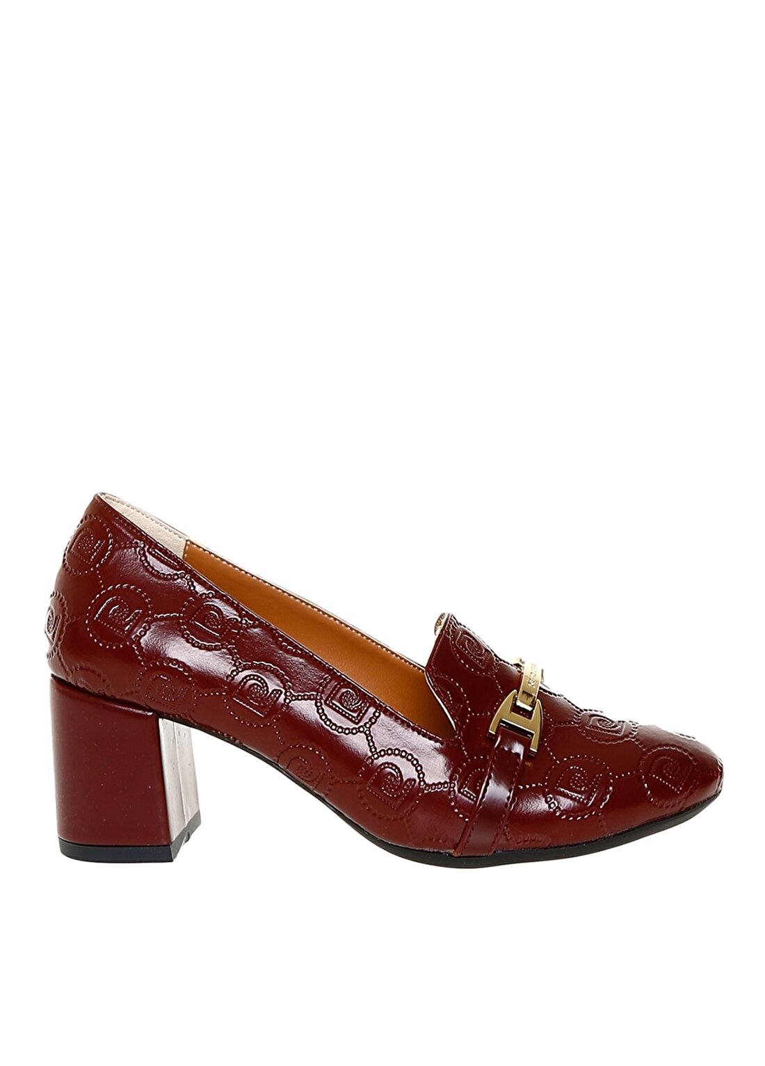Pierre Cardin Logo Baskılı Toka Detaylı Kırmızı Kadın Topuklu Ayakkabı