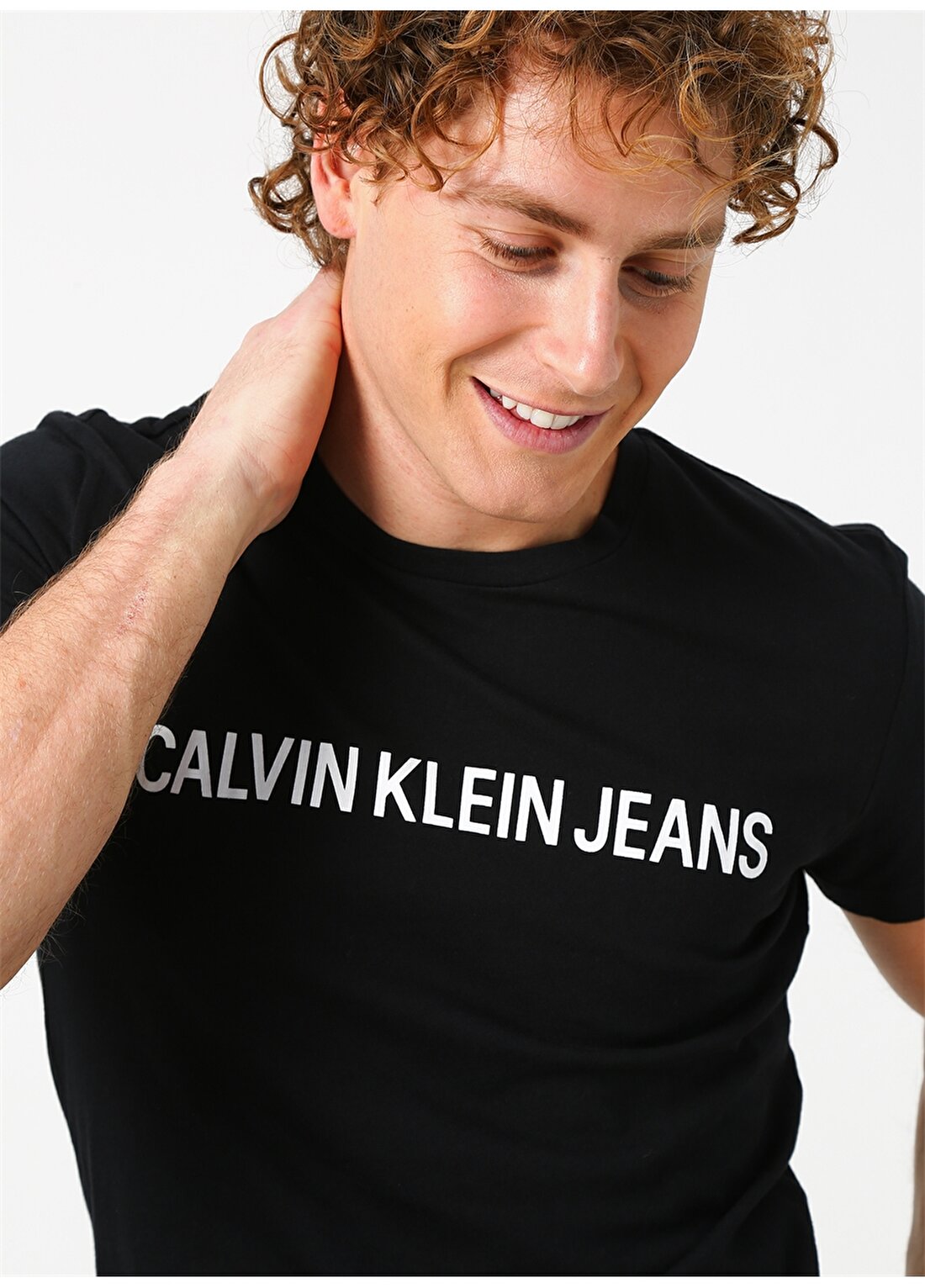 Calvin Klein Jeans Bisiklet Regular Fit Baskılı Erkek Kırmızı T-Shirt CORE INSTITUTIONAL LOGO SLIM TEE-CK