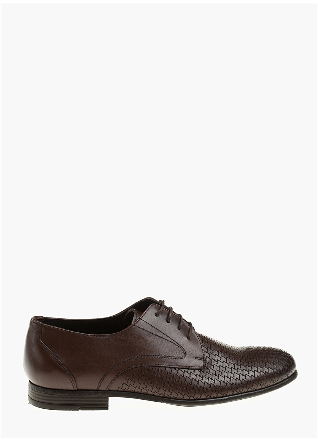 Divarese Bağcıklı Deri Desenli Kahverengi Erkek Ayakkabı