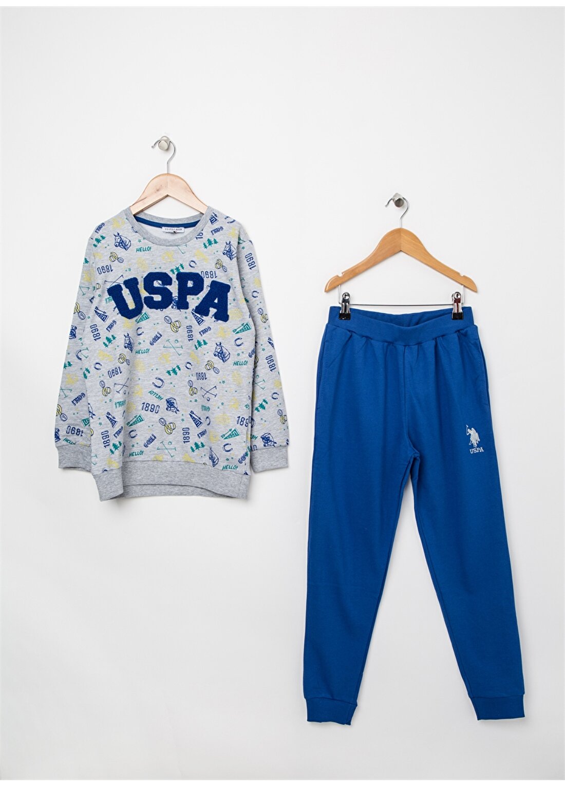 U.S. Polo Assn. Gri Pijama Takımı