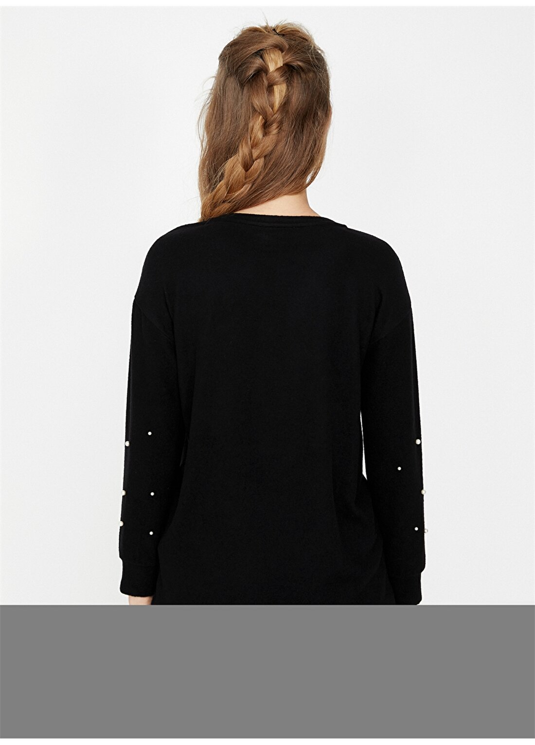 Koton İnci Detaylı Siyah Kadın T-Shirt