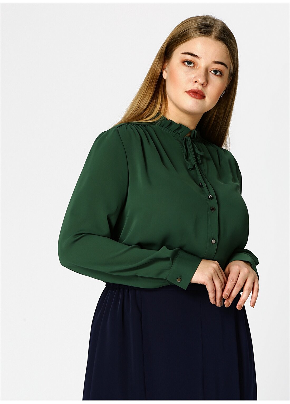 Ekol Zümrüt Yeşili Kadın Bluz