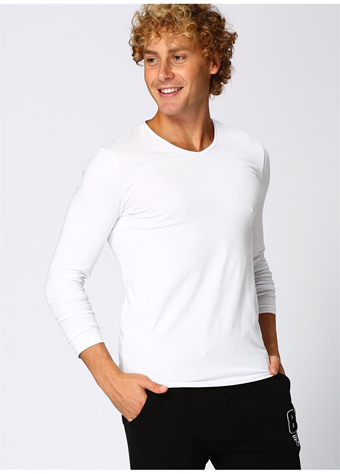 Twister Jeans V Yaka Beyaz T-Shirt