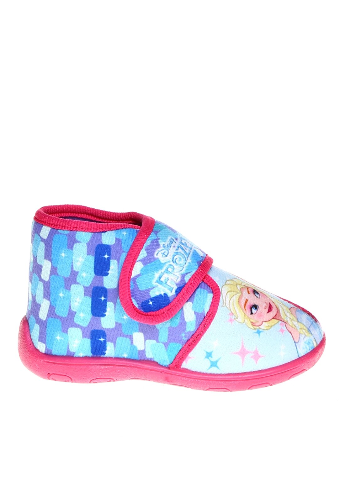 Gigi Cırt Cırtlı Disney Frozen Elsa Anna Baskılı Pembe Kız Çocuk Ev Ayakkabısı