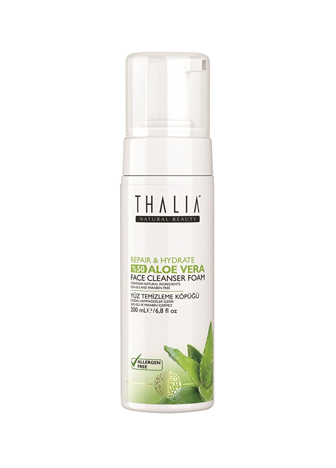Thalia %50 Aloe Vera Expert Care Repair& Hydrate Face 200 Ml Köpük Temizleyici