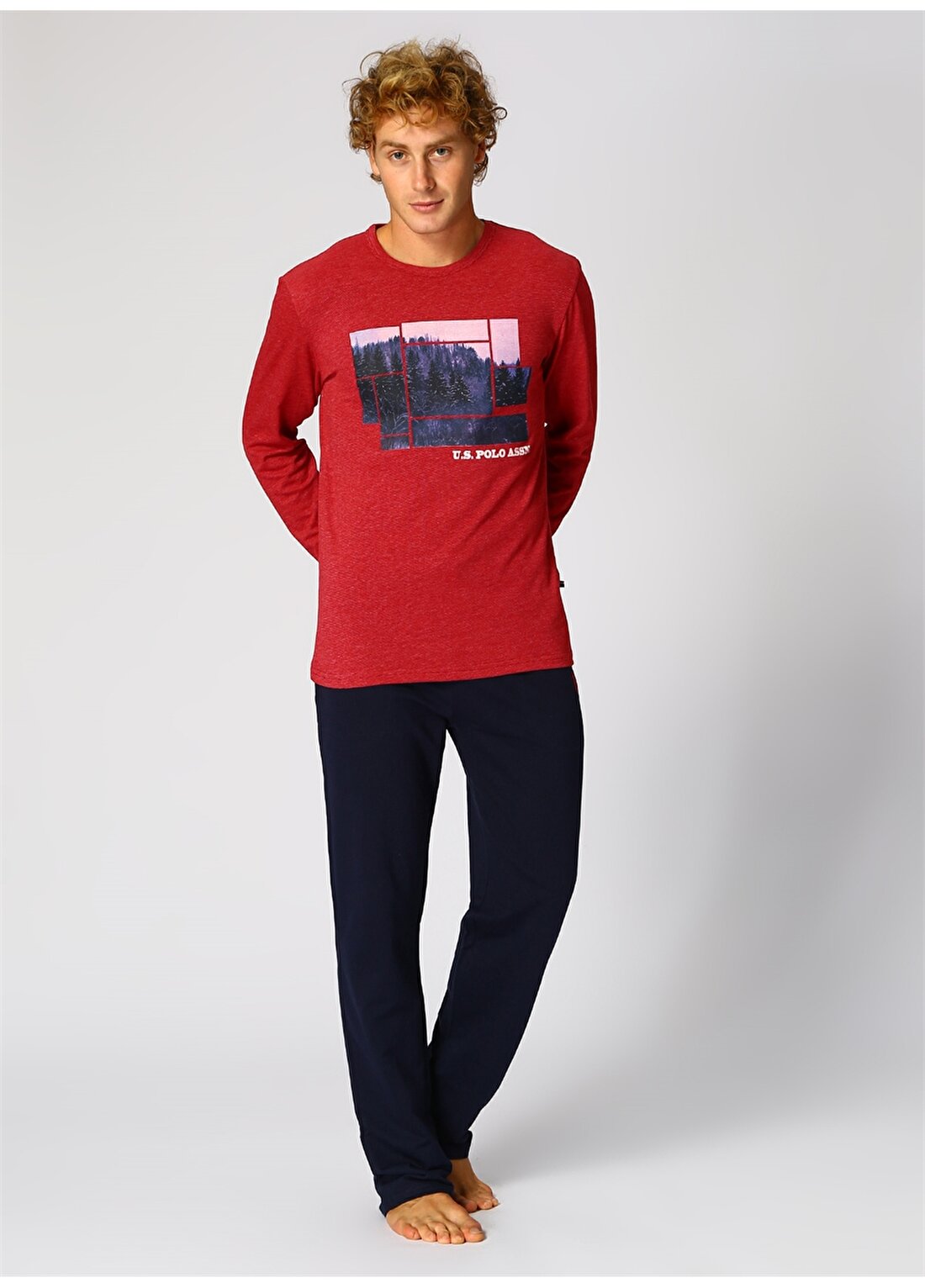 U.S. Polo Assn. Kırmızı Erkek Pijama Takımı