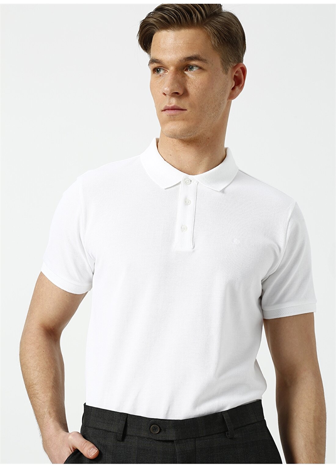 Cotton Bar Beyaz Polo T-Shirt