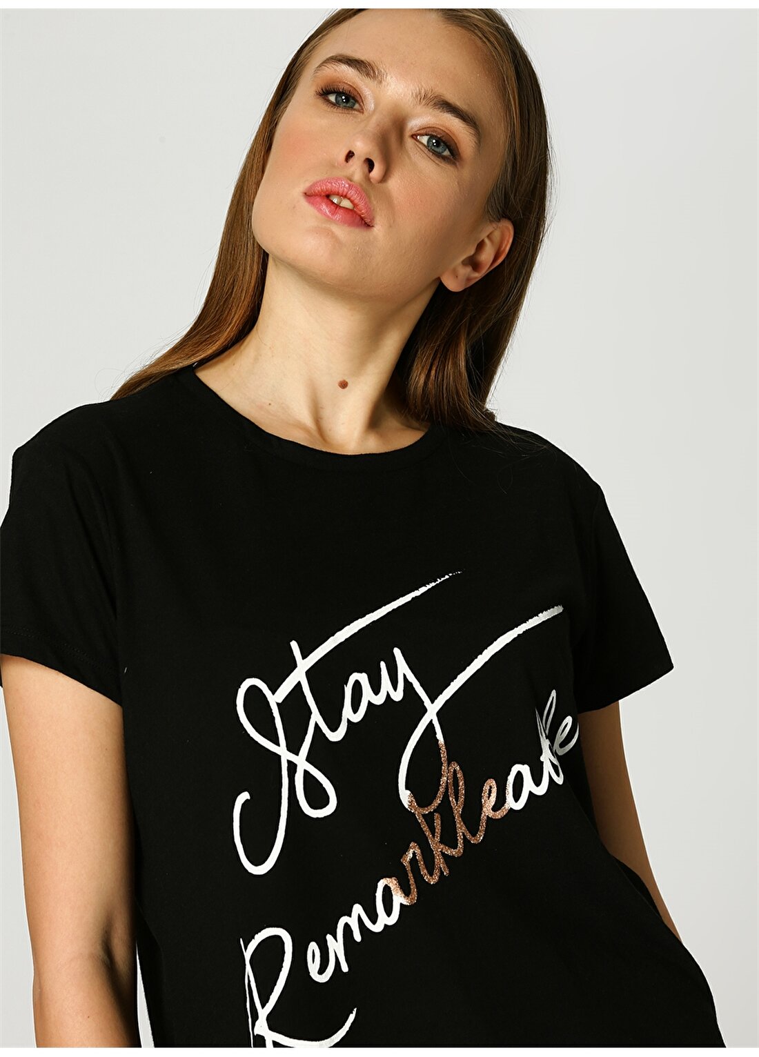 Koton Yazılı Siyah T-Shirt
