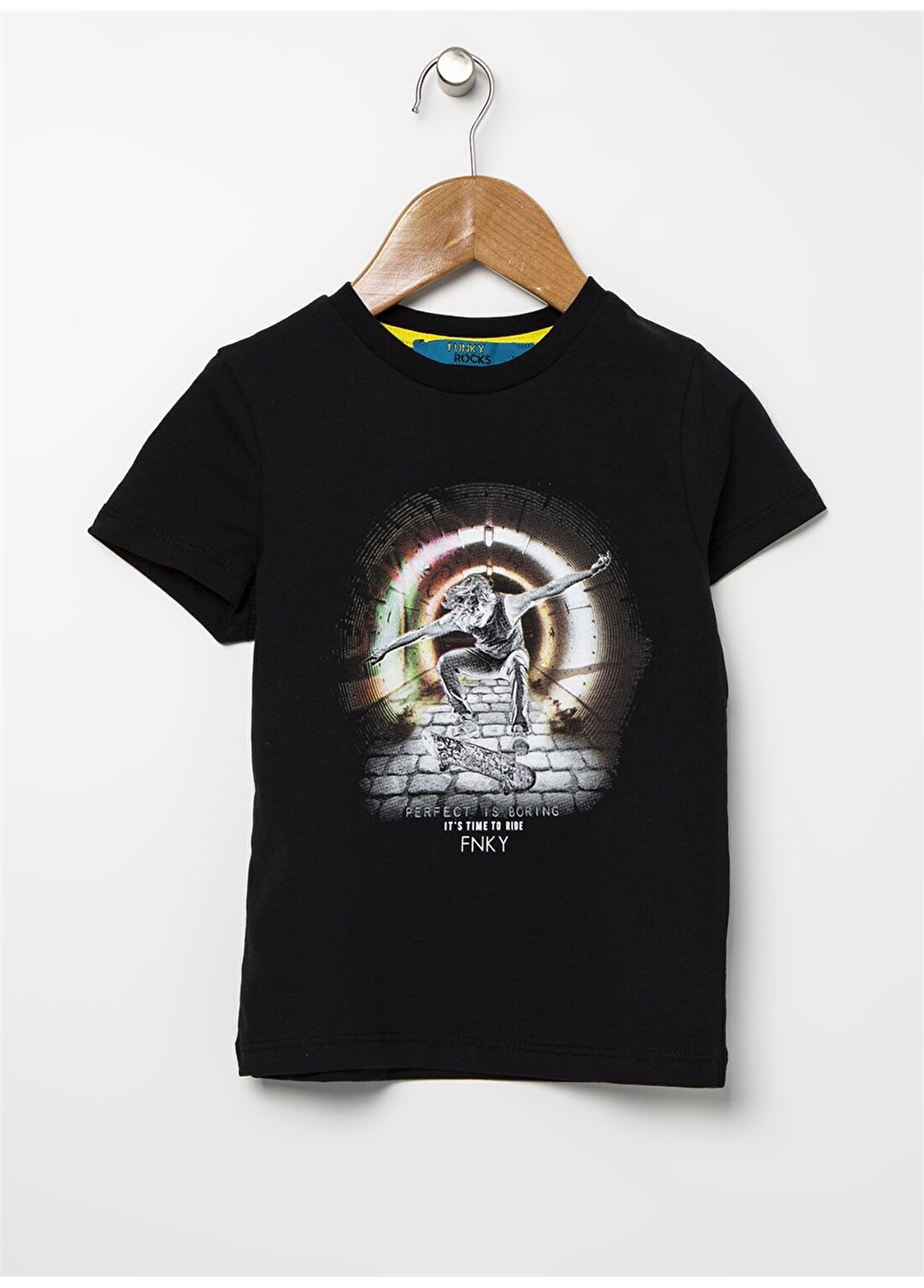 Funky Rocks SDL-11 Siyah Dijital Baskı Desenli Erkek Çocuk T-Shirt