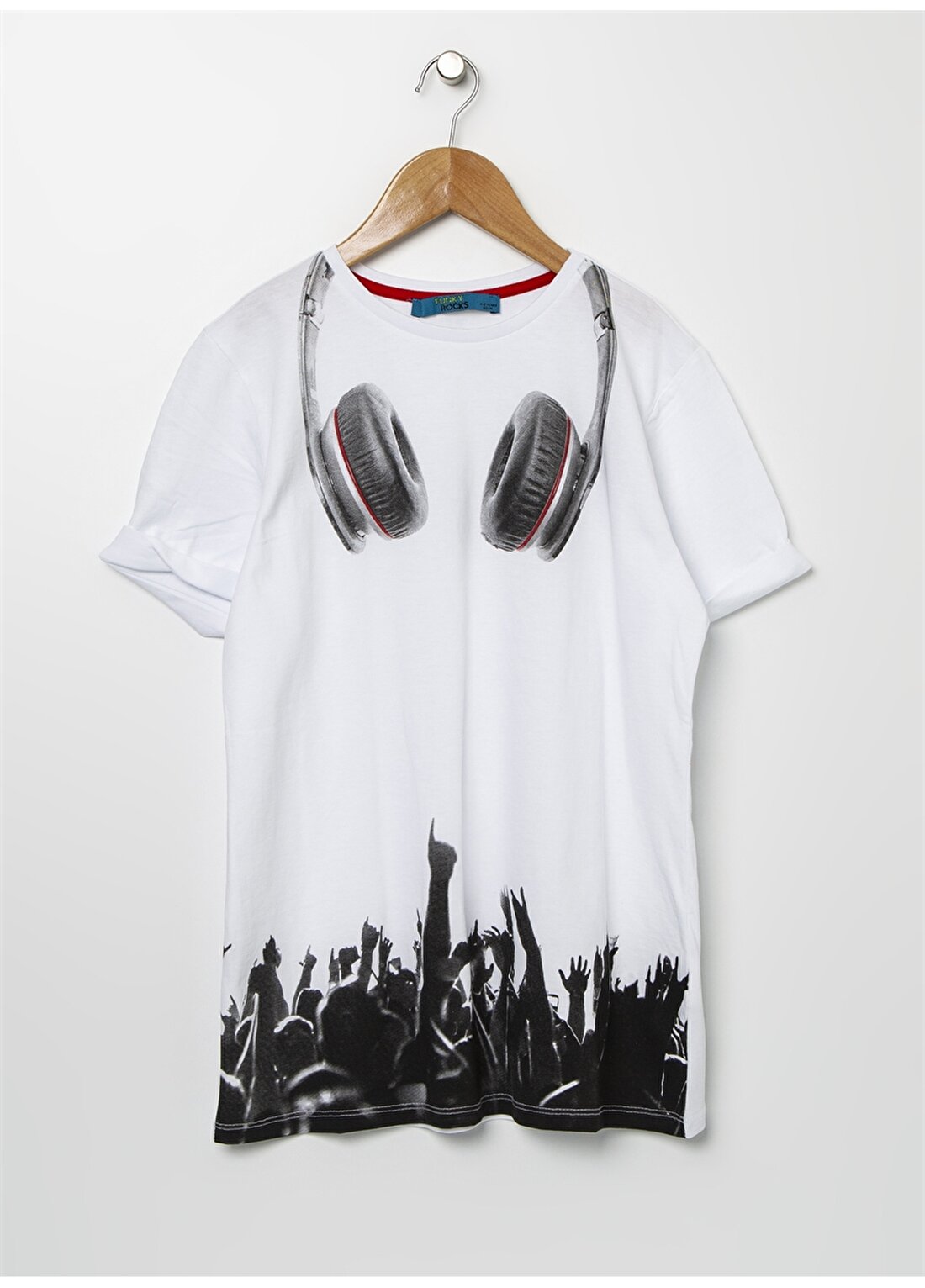 Funky Rocks SNF-29 Beyaz Dijital Baskı Desenli Erkek Çocuk T-Shirt