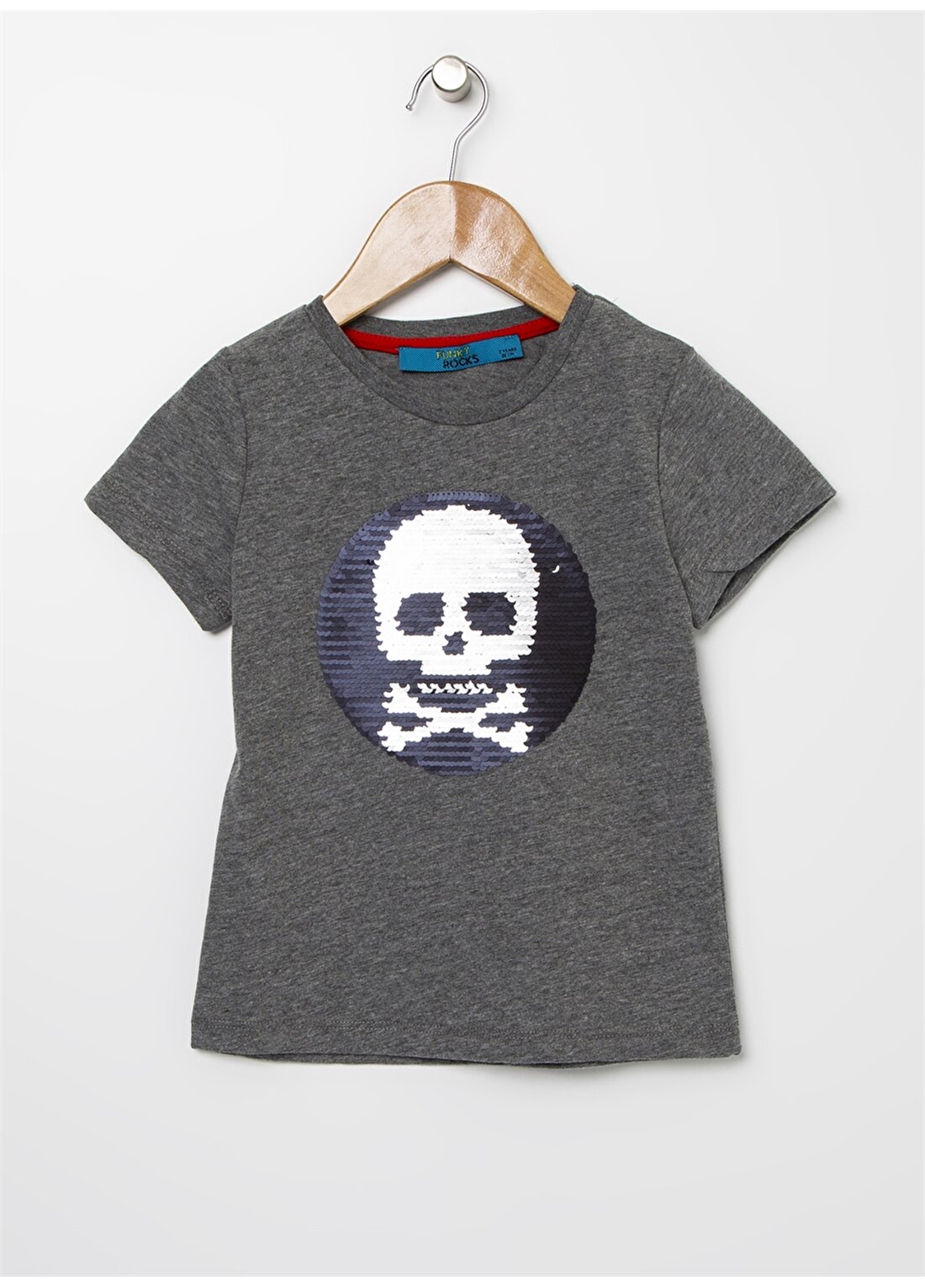Funky Rocks SNF-30 Antrasit Erkek Çocukçift Taraflı Payetli T-Shirt