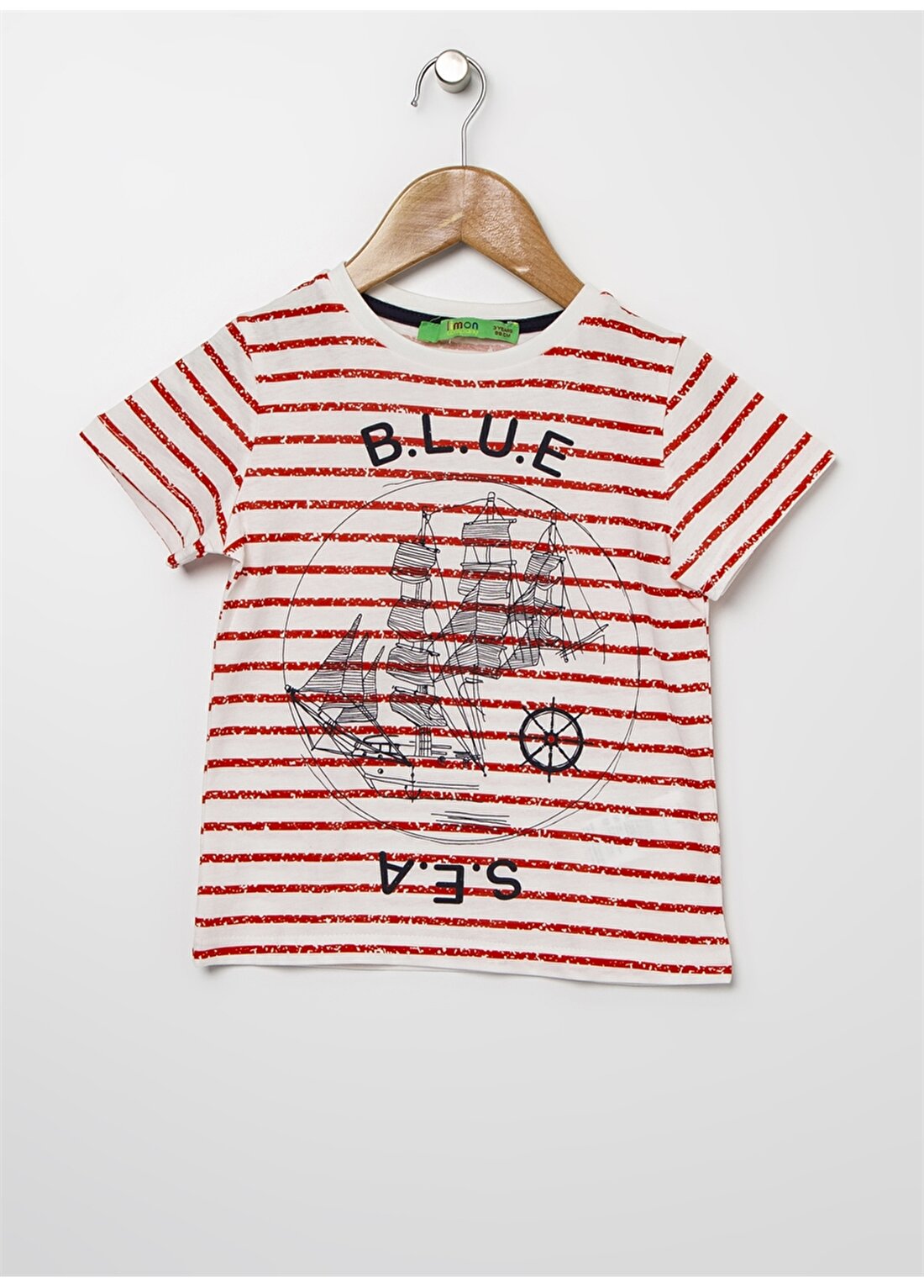 Limon Devonboy Kırmızı - Beyaz Çizgili Erkek Çocuk T-Shirt