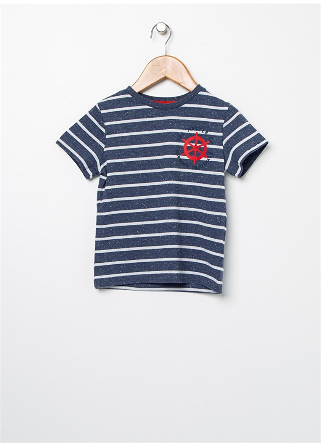 Limon Portboy Lacivert - Beyaz Çizgi Desenli Erkek Çocuk T-Shirt