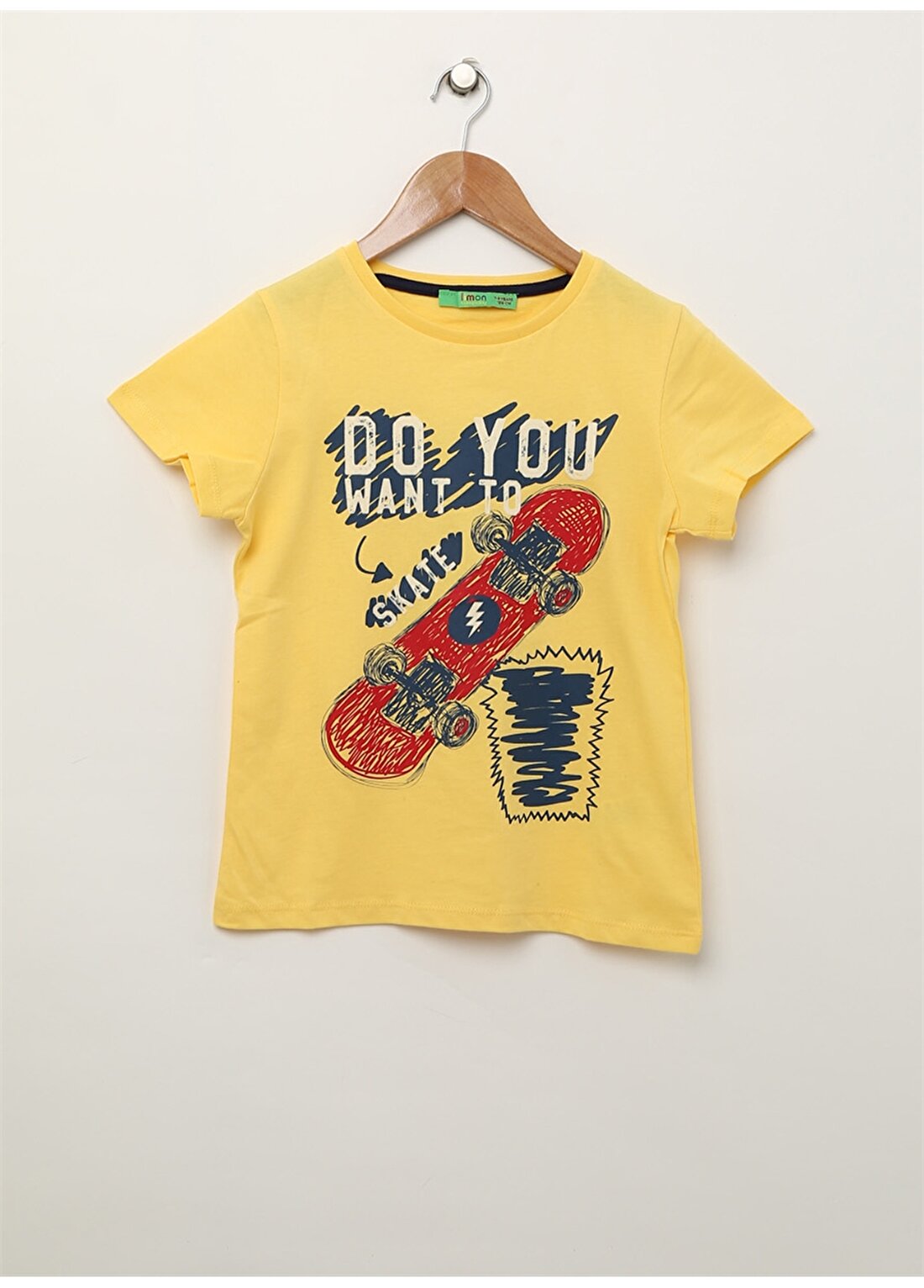Limon Skatesboy Sarı Baskılı Erkek Çocuk T-Shirt