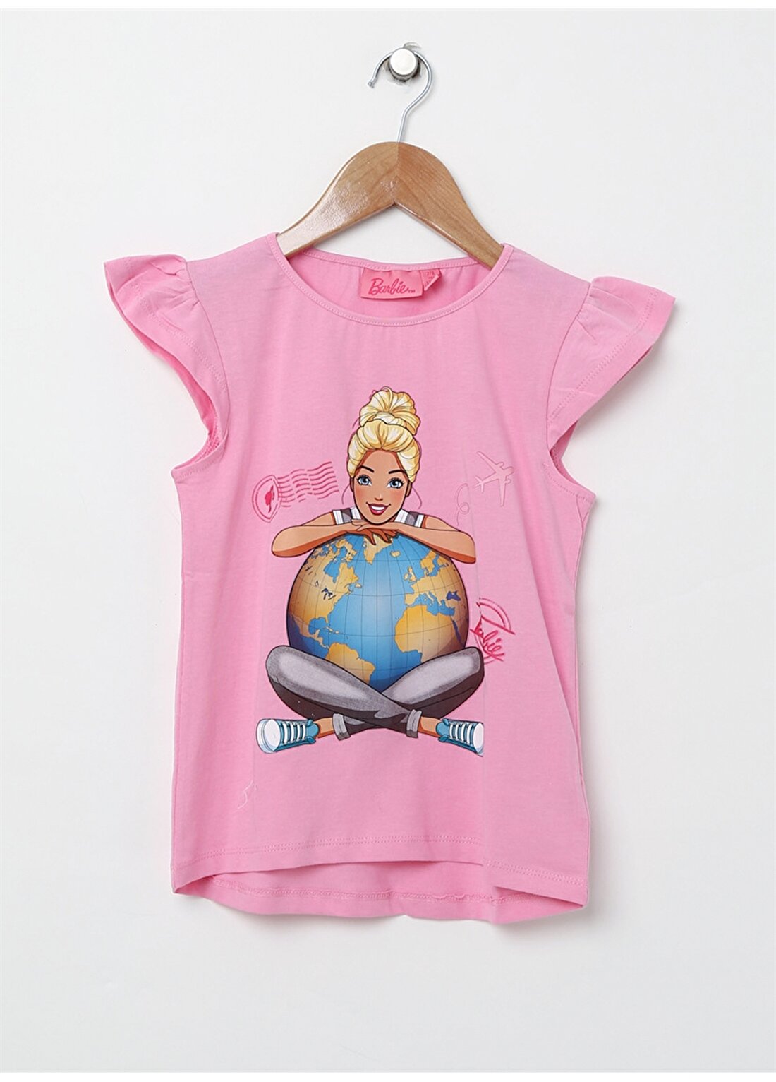 Barbie BCC023 Pembe Kız Çocuk Karakter Baskılı T-Shirt