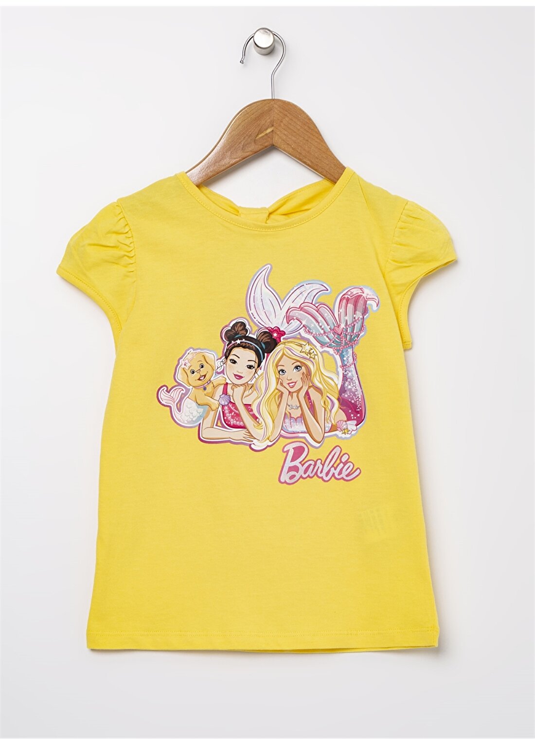 Barbie BCA036A Sarı Kız Çocuk Baskılı T-Shirt