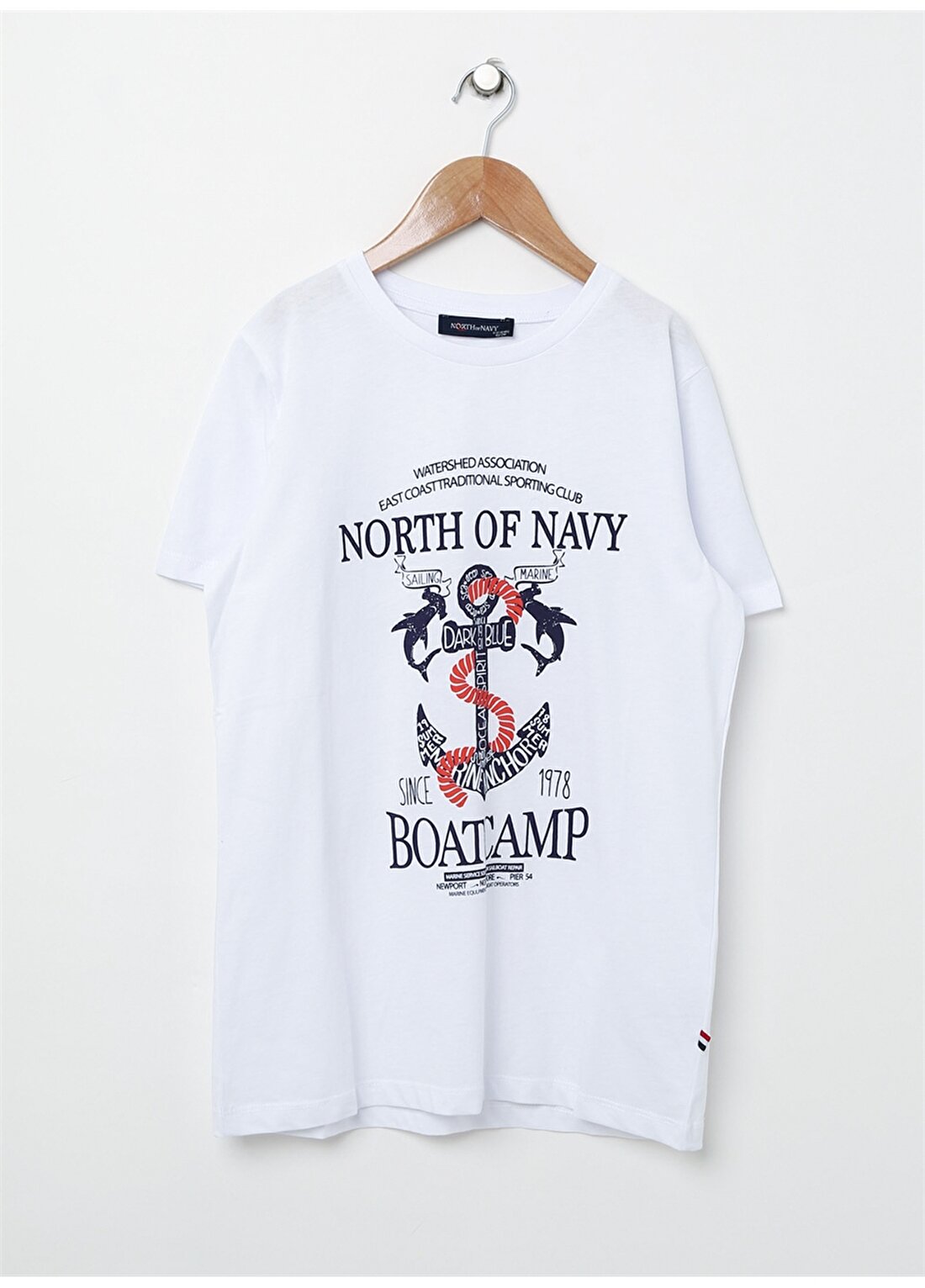 North Of Navy Yazılı Beyaz T-Shirt